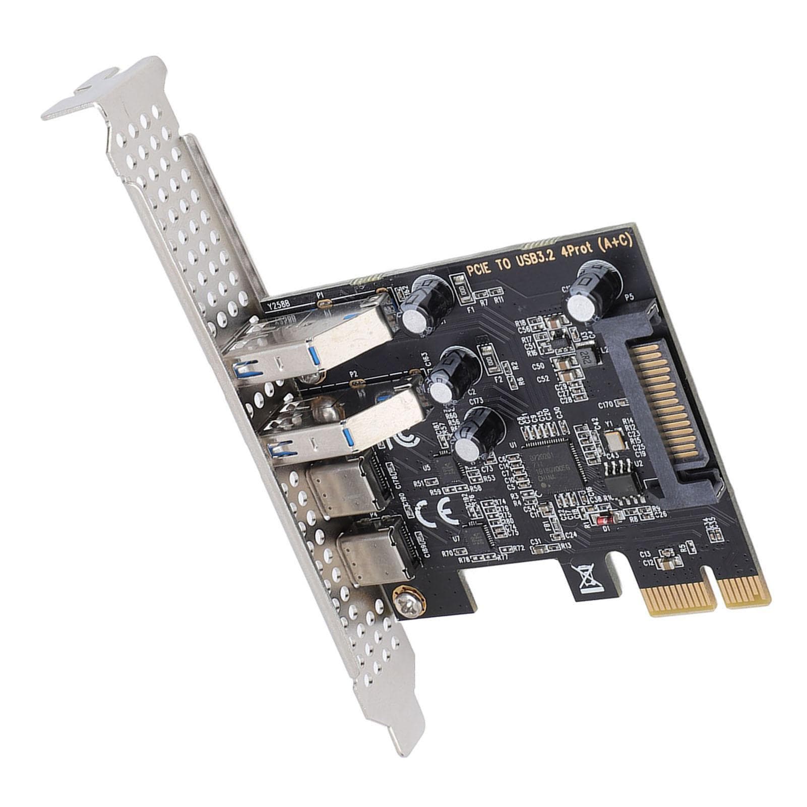 PCIE to USB and Type C Expansion Card 5Gbps Serial ATA Interface Support X1 X4 X8 X16 Stable Power