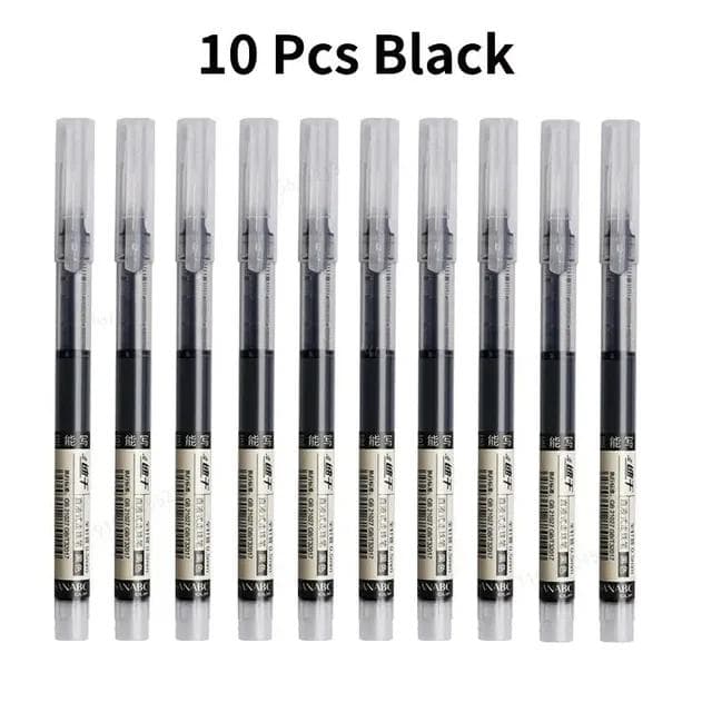 10Pcs/set High Quality Needle Type Gel Pens Straight Liquid Ballpoint Pen Kawaii Stationery School Office Supplies Writing 10PCS