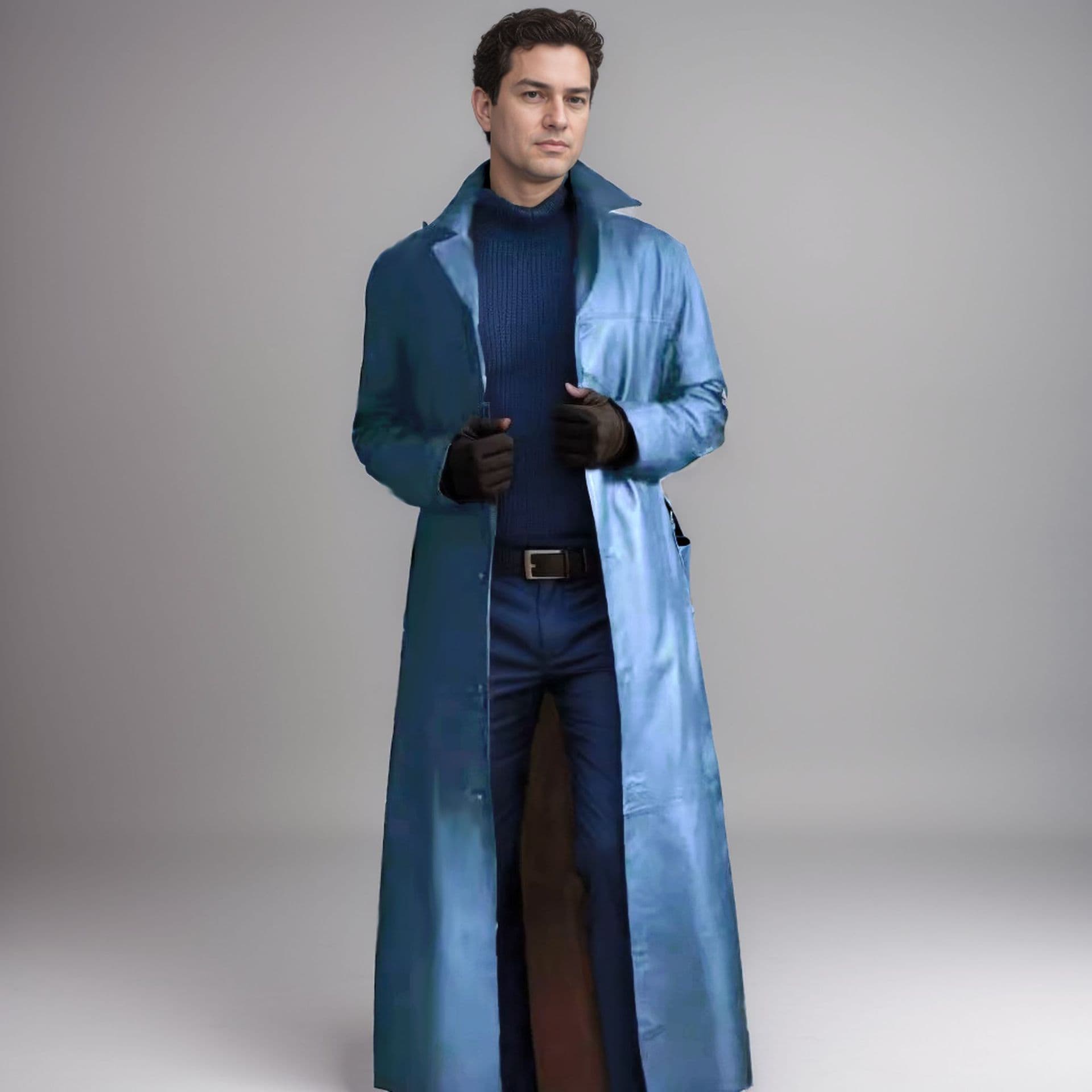 Autumn Male God Fashion Temperament Solid Color Slim Pu Leather Extended Leather Jacket Men's Coat Coat 4XL