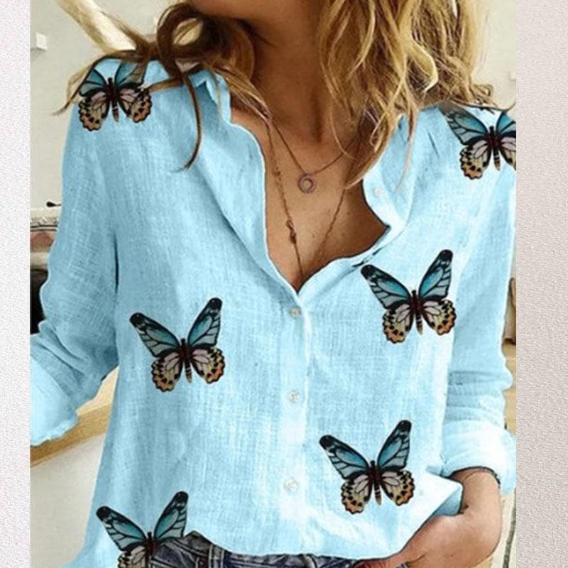 Women's T-Shirt Tops Polka Dot Print Casual Long-sleeved Linen Shirts for Women Blouse 5XL