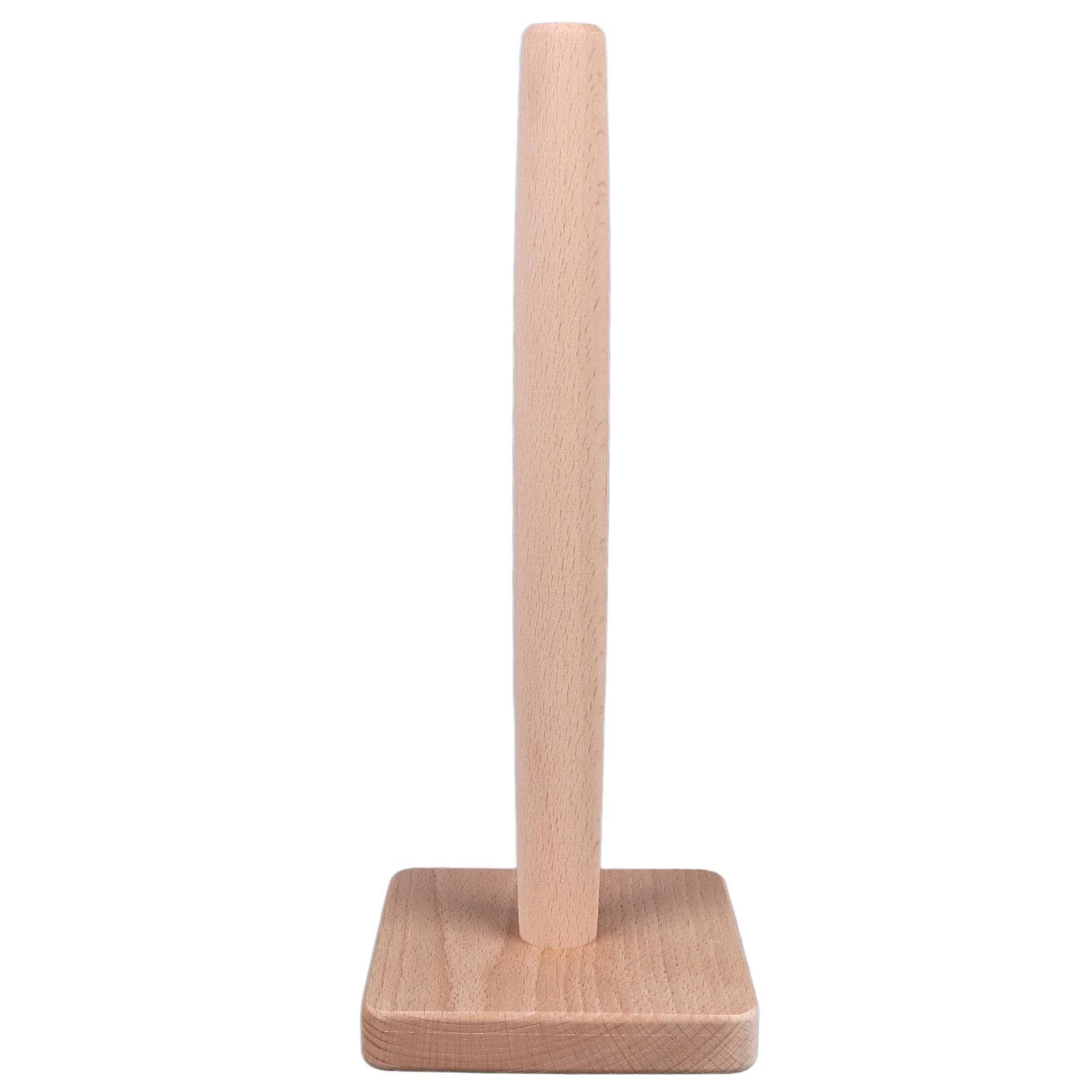 Wooden Paper Towel Holder Countertop Farmhouse Standing Paper Towel Organizer Roll Dispenser with