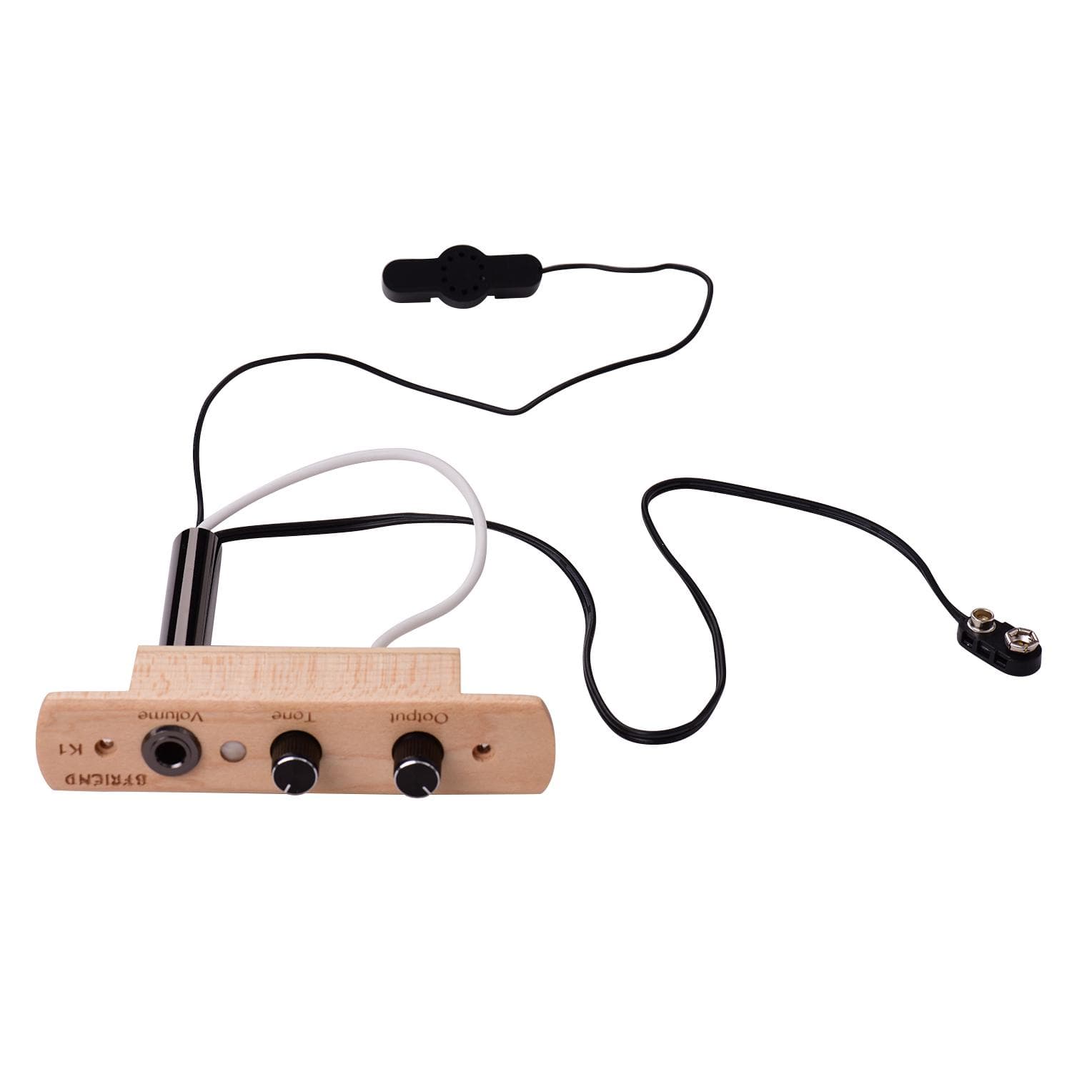 Cajon Drum Sound Hole Pickup Microphone Pick-up System for Box Drum with Tone Volume Control 6.35mm Sound Hole Pickup
