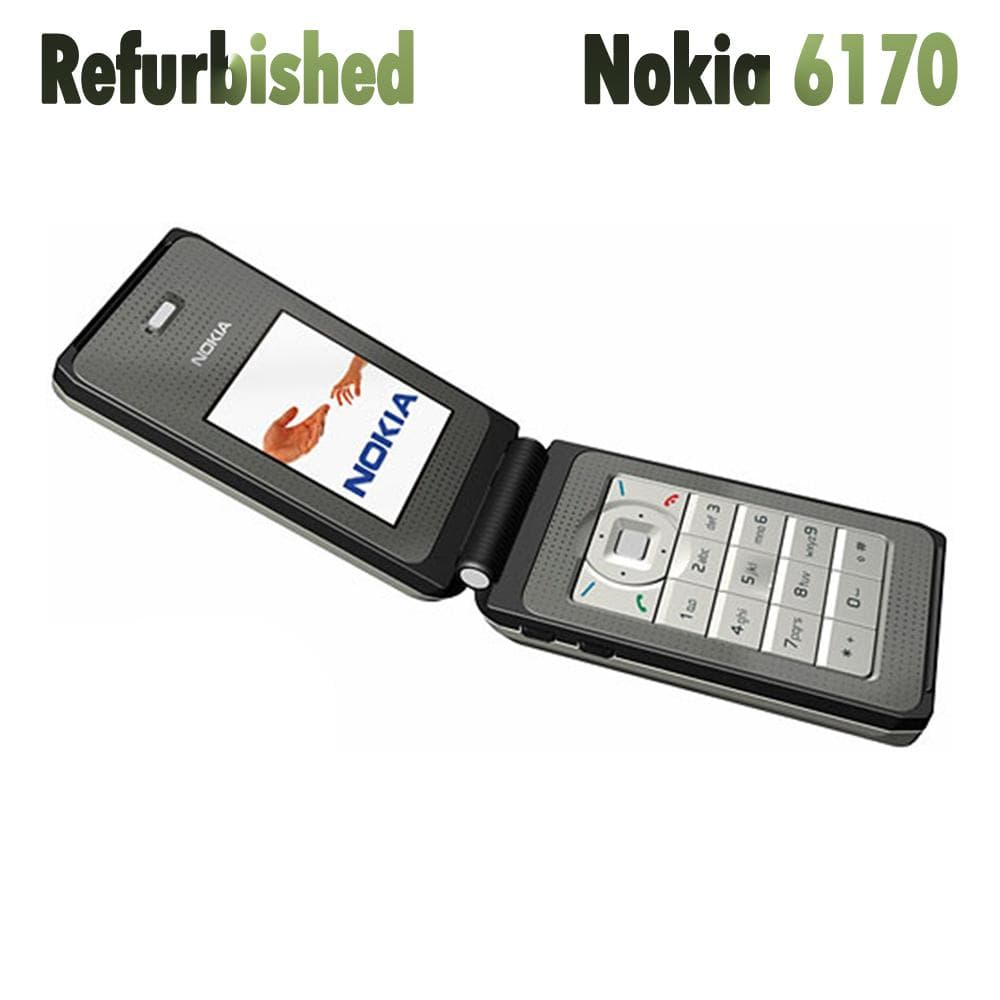 Refurbished Nokia Unlocked Original Nokia 6170 Flip GSM 2G Mobile Phone With 1 SIM 1 Battery 1 Charger silver