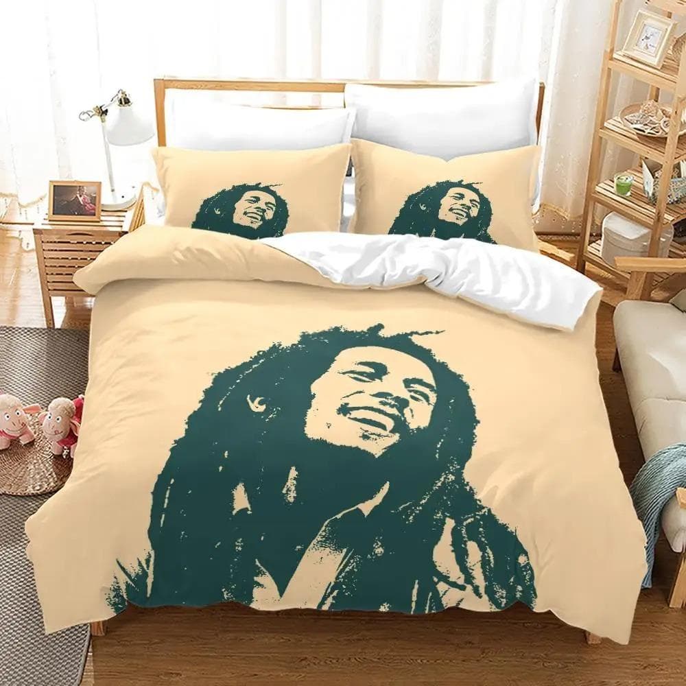 Bob Marley Duvet  Cover Sets Music Legends Jamaica Singer Comfortable Bedspreads Queen King Size Bedding Sets Bedroom Decor 70x133cm 2pcs