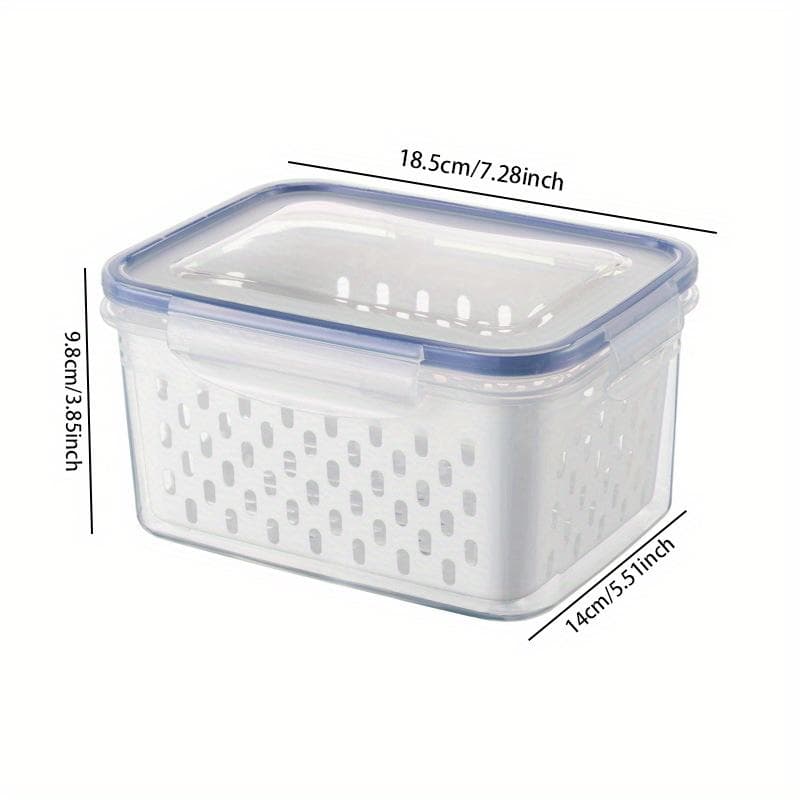 Multifunctional Sealed Freshness Box for Fruits and Vegetables with Drainage Sink-Kitchen Refrigerator Organizer Bins M