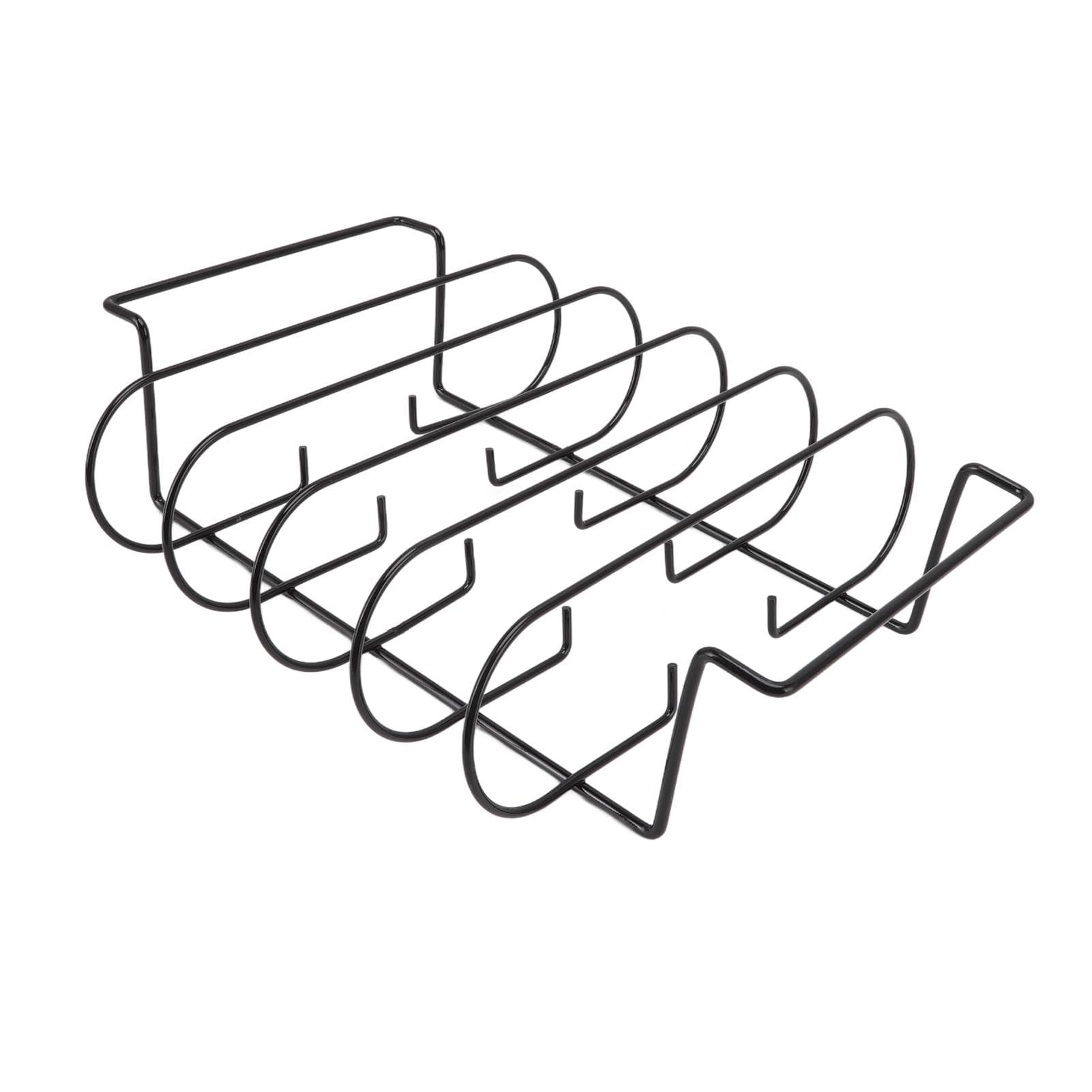 Rib Rack Iron Roasting Stand for Smoking and Grilling Holds Up to 4 Ribs for Outdoor BBQ