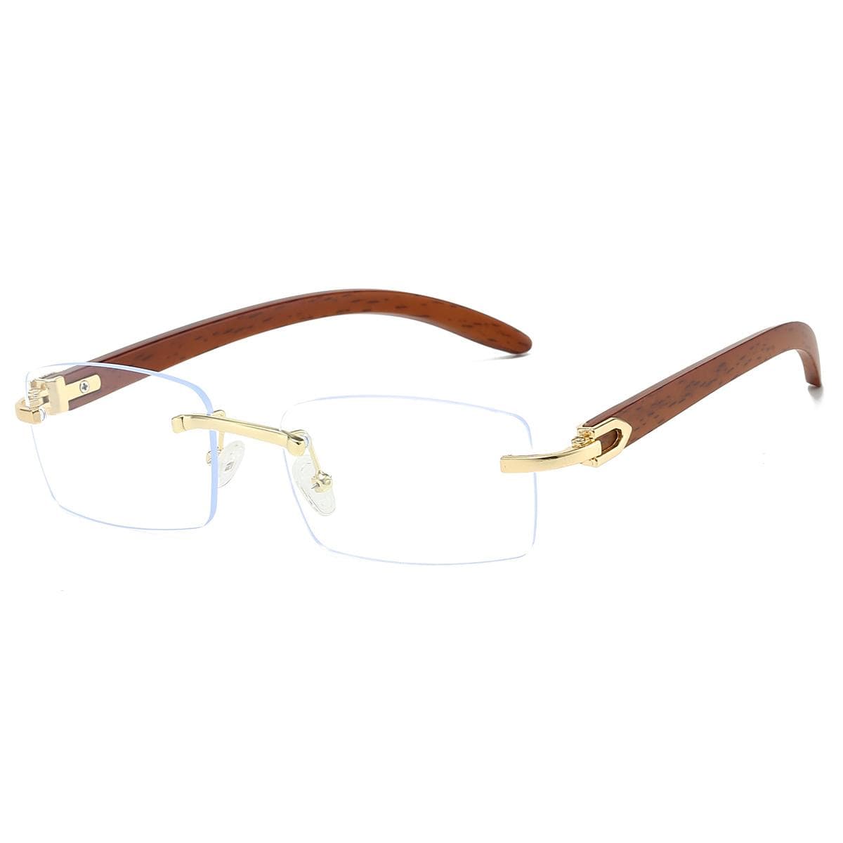 KAMMPT Rimless Rectangle Sunglasses Men Vintage Gradient Shades Women Trendy Fashion Luxury Brand Designer Sun Glasses as picture shows