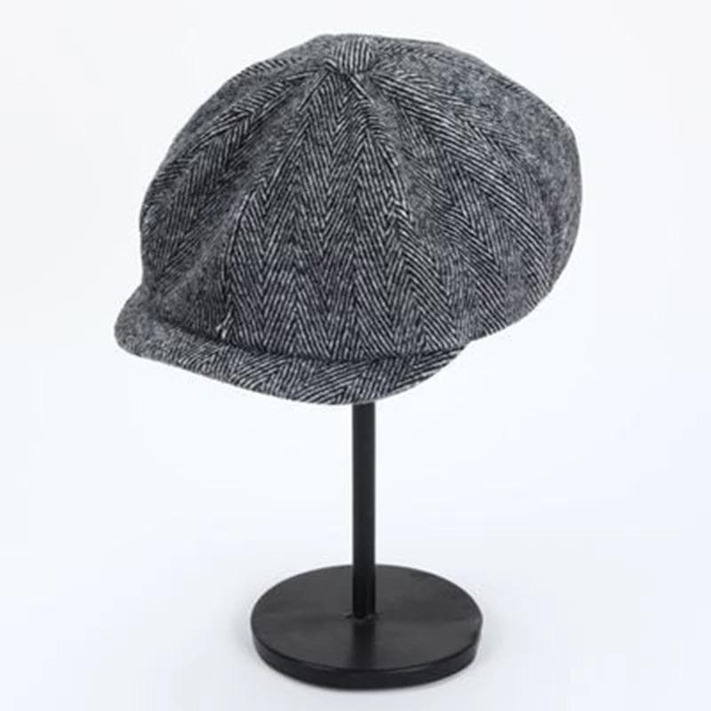 Retro Newsboy Caps Men Octagonal Hats British Painters Hat Autumn Winter Herringbone Flat Cap Hip Hop Berets Gorras L grey