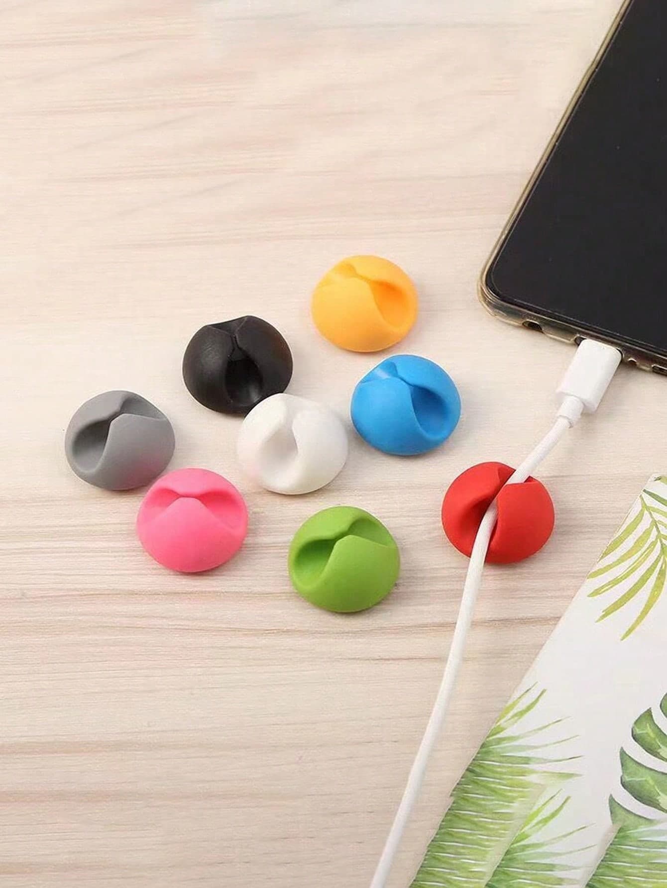Round Cable Organizer Management Holder For Office Desk Room Decor Home Decor Fall Decor Bedroom Decor Mixed color 10Pcs multicolour