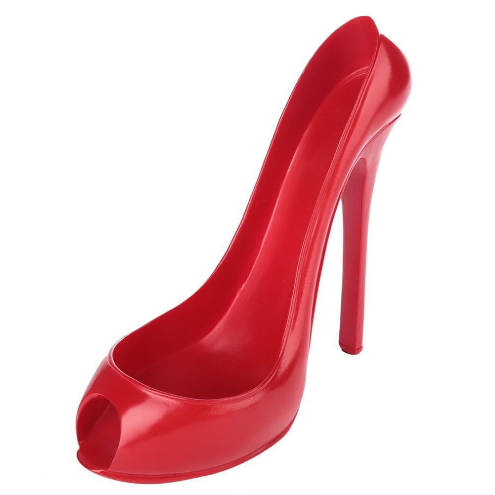 Novelty High Heel Shoe Wine Bottle Holder Storage Wine Rack Home Decor(Red) White