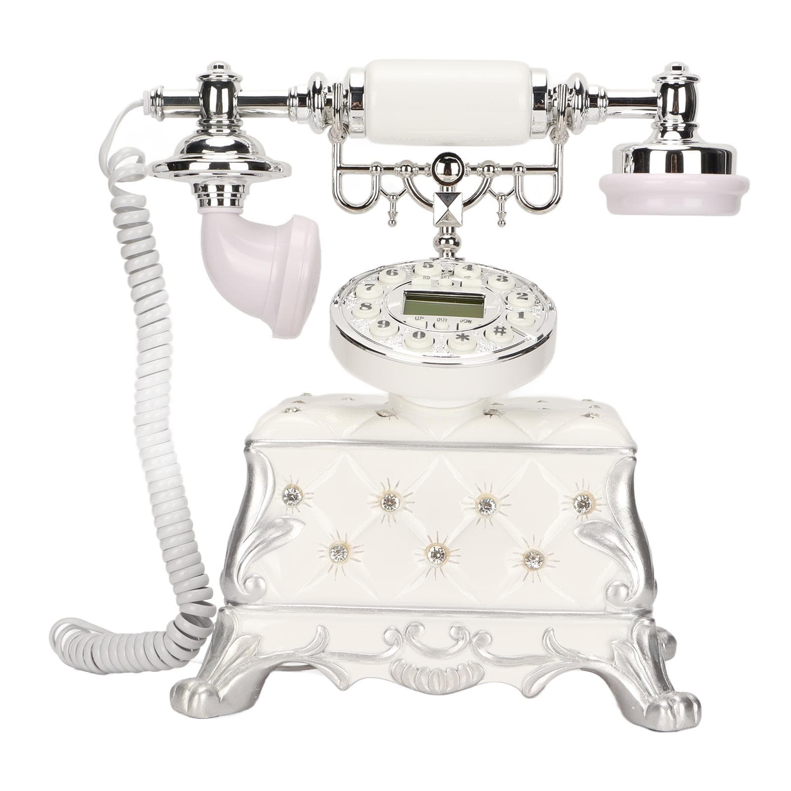 MS‑8320B European Vintage Telephone Classical LCD Display Caller ID Retro Telephone for Living Room US Plug