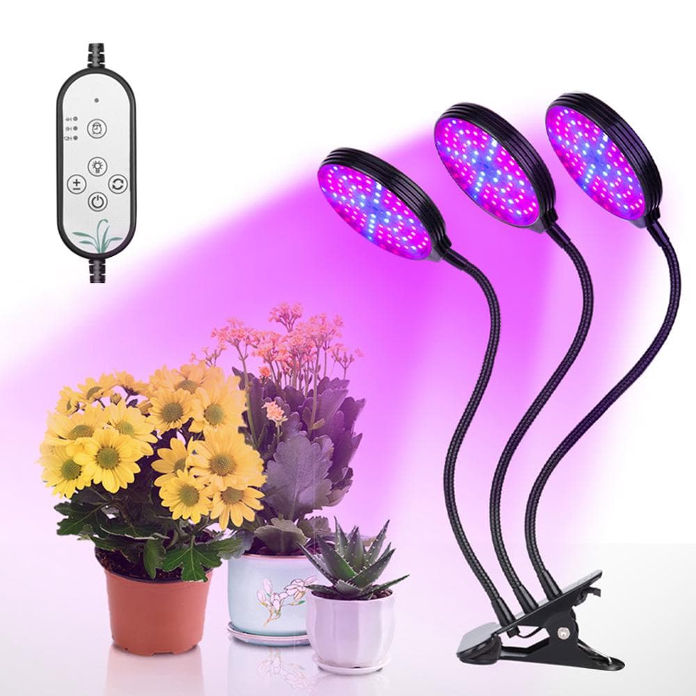 USB Plant Grow Light Red & Blue Spectrum Adjustable Desktop Clamp Growing Lamp for Indoor Plants 5 three light head