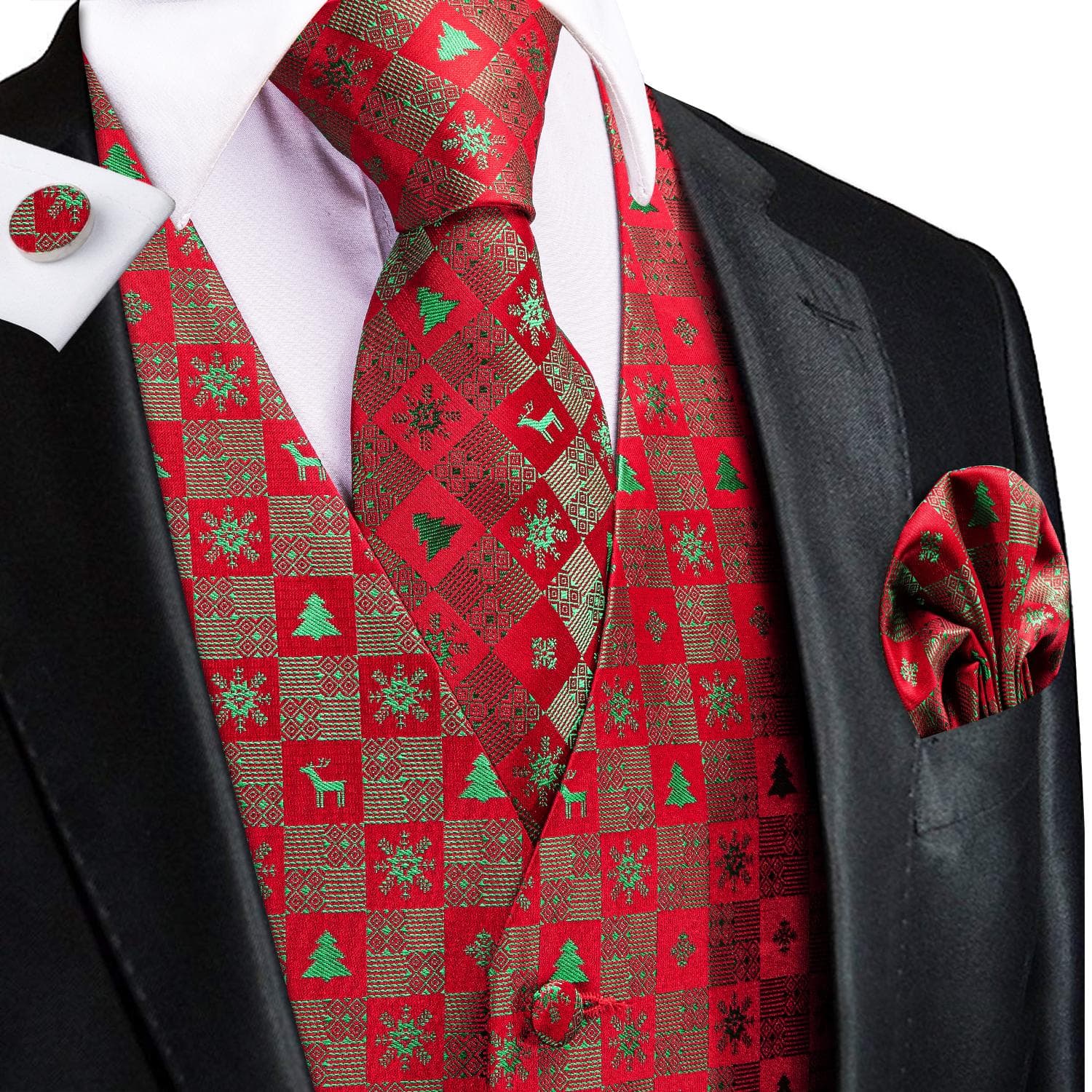 50 Colors Mens Vest Sleeveless V-Neck Pockets Waistcoat Tie Set Wedding Casual 2XL