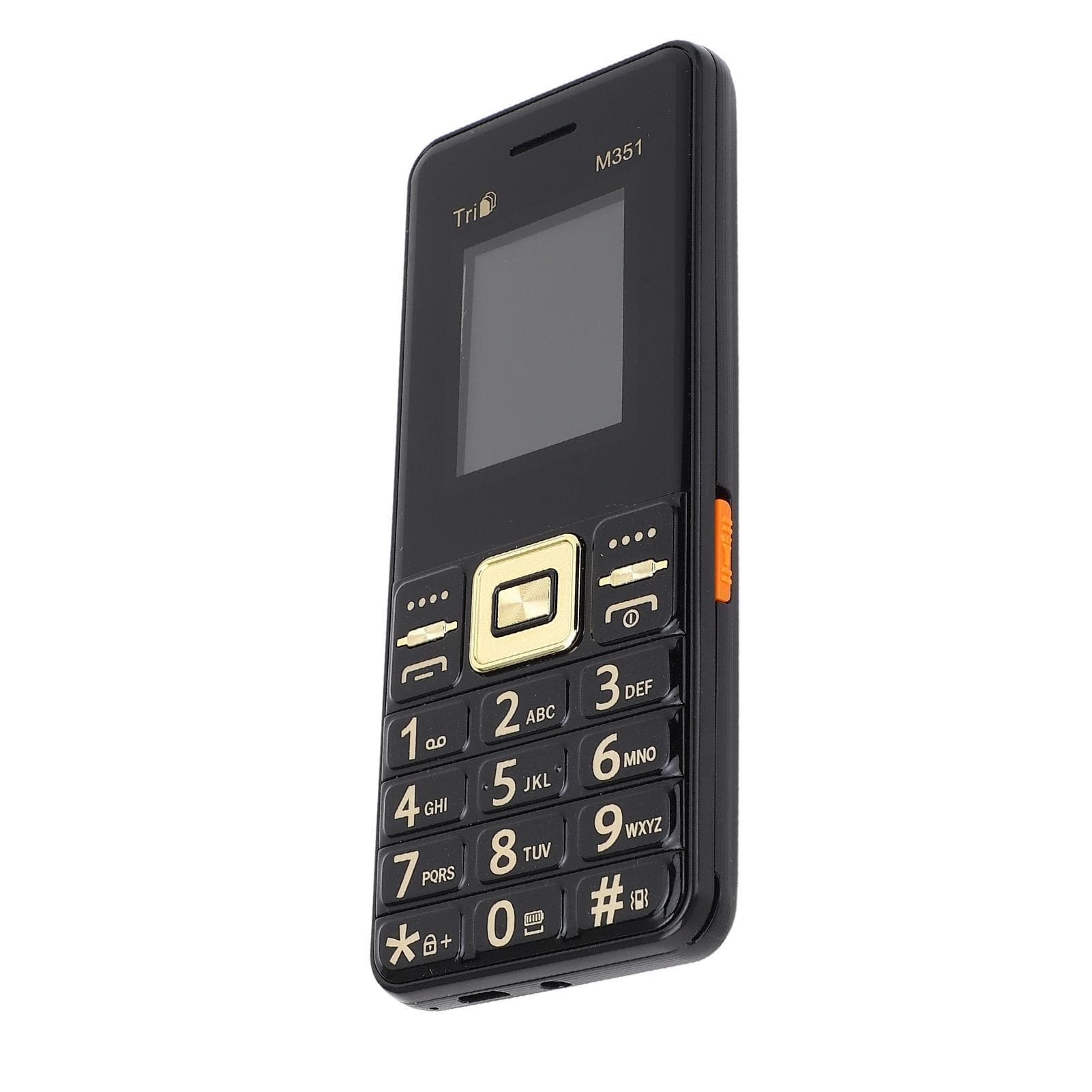 M351 Unlocked Cell Phone 1.8 Inch Screen 3600mAh Battery Large Button Large Font Loud Volume Cell UK Plug black