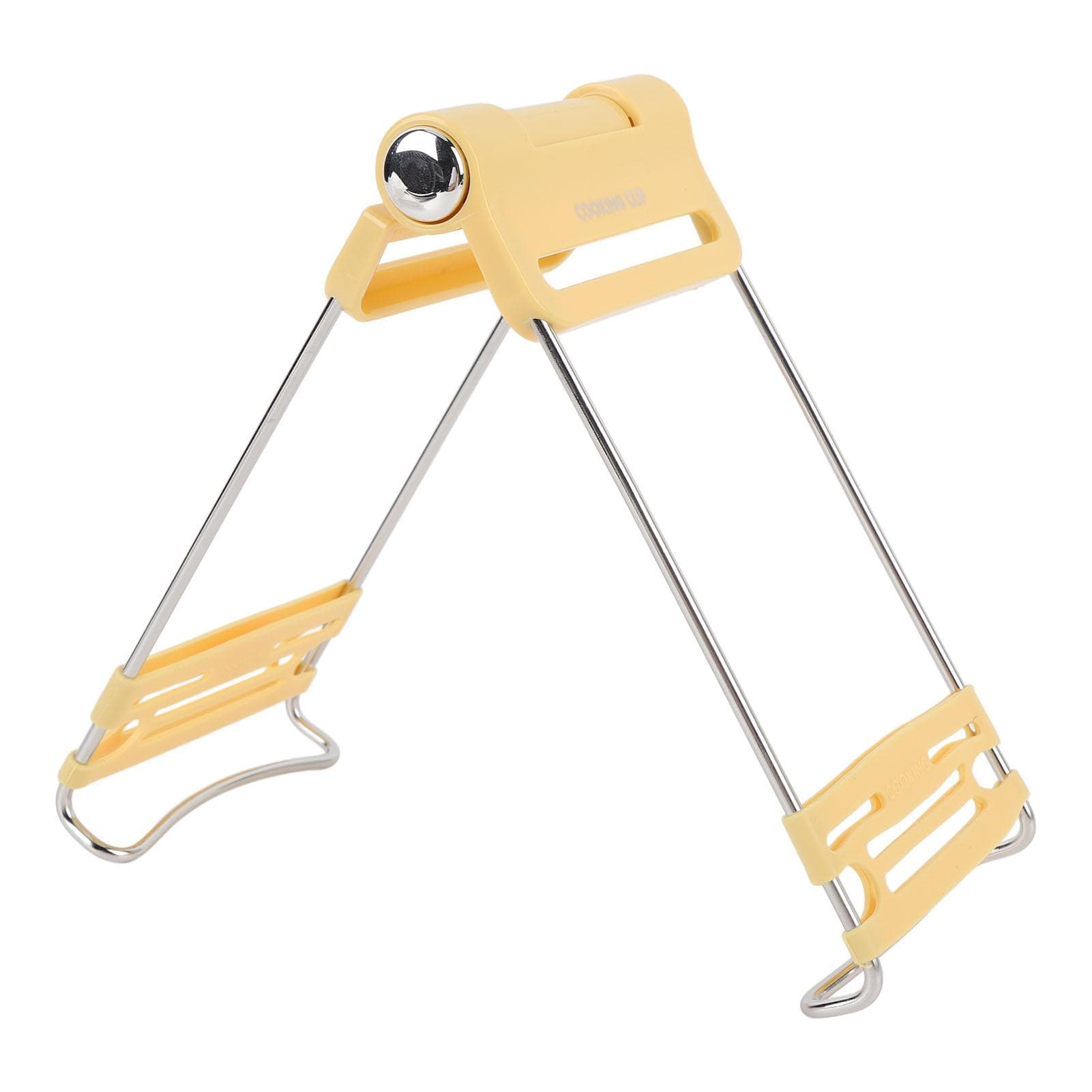 Hot Plate Gripper Stainless Steel Bowl Clip Heat Resistant Adjustable Hot Dish Plate Clip Lifter yellow