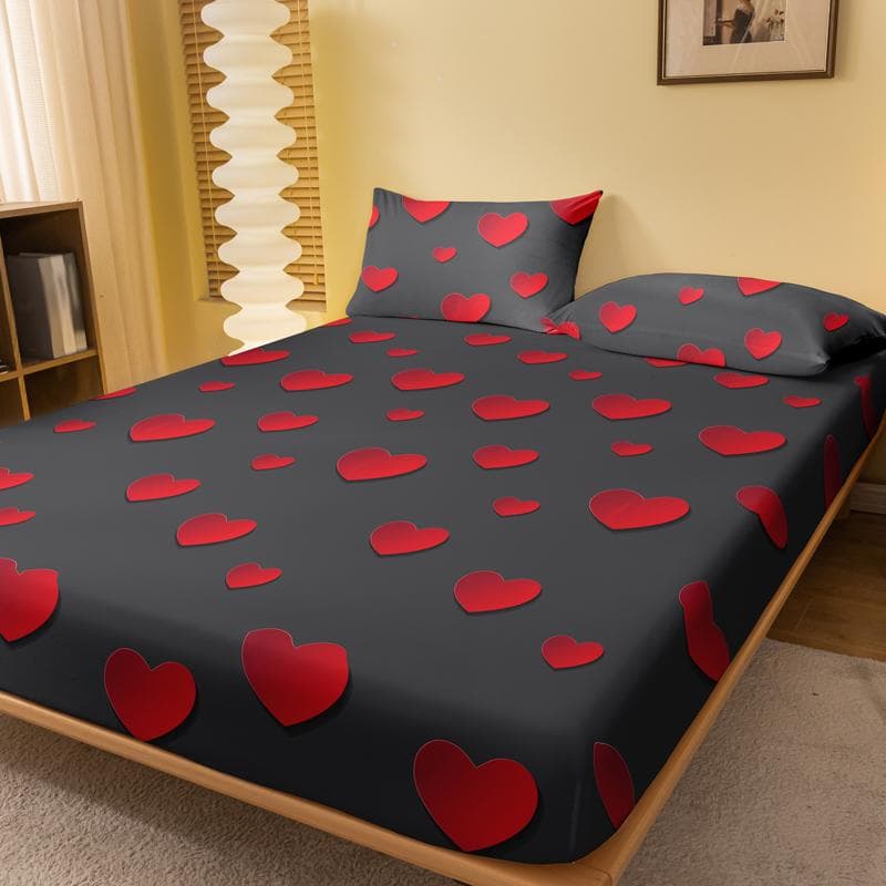 1 Piece Of Love Surging Gray Patterned Matte Bedsheet, Bedroom Printed Bedspread, Bedding (Excluding Pillowcases) 71x132cm