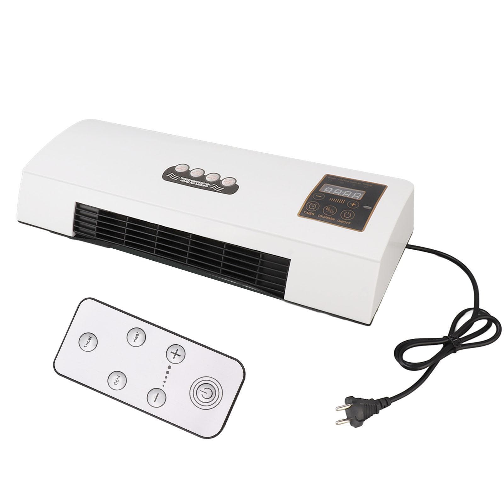 Wall Mounted Air Conditioning Hot Fan 10m Remote Control 1800W   Air Conditioner Heater for Bedroom
