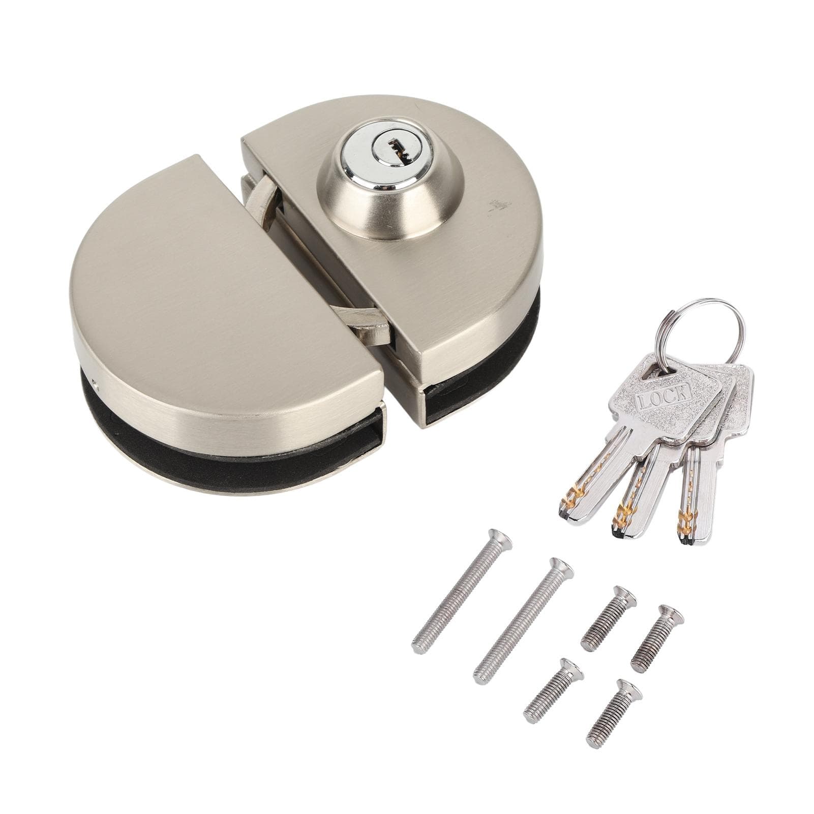 10?12mm Thickness Glass Door Stainless Steel Lock Push Sliding Gate Lock with 3 Keys for Home