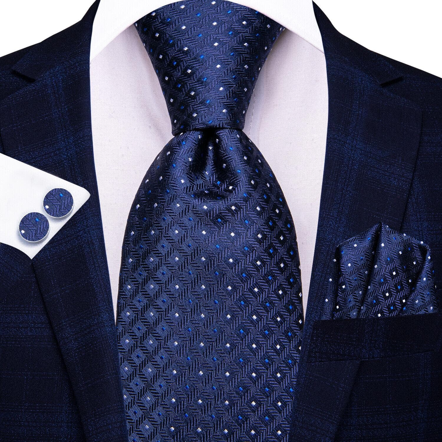 Hi-Tie Ties for Men Silk Tie Sets Pocket Square Cufflinks Wedding Formal Business Party Mens Tie Sets N-3931