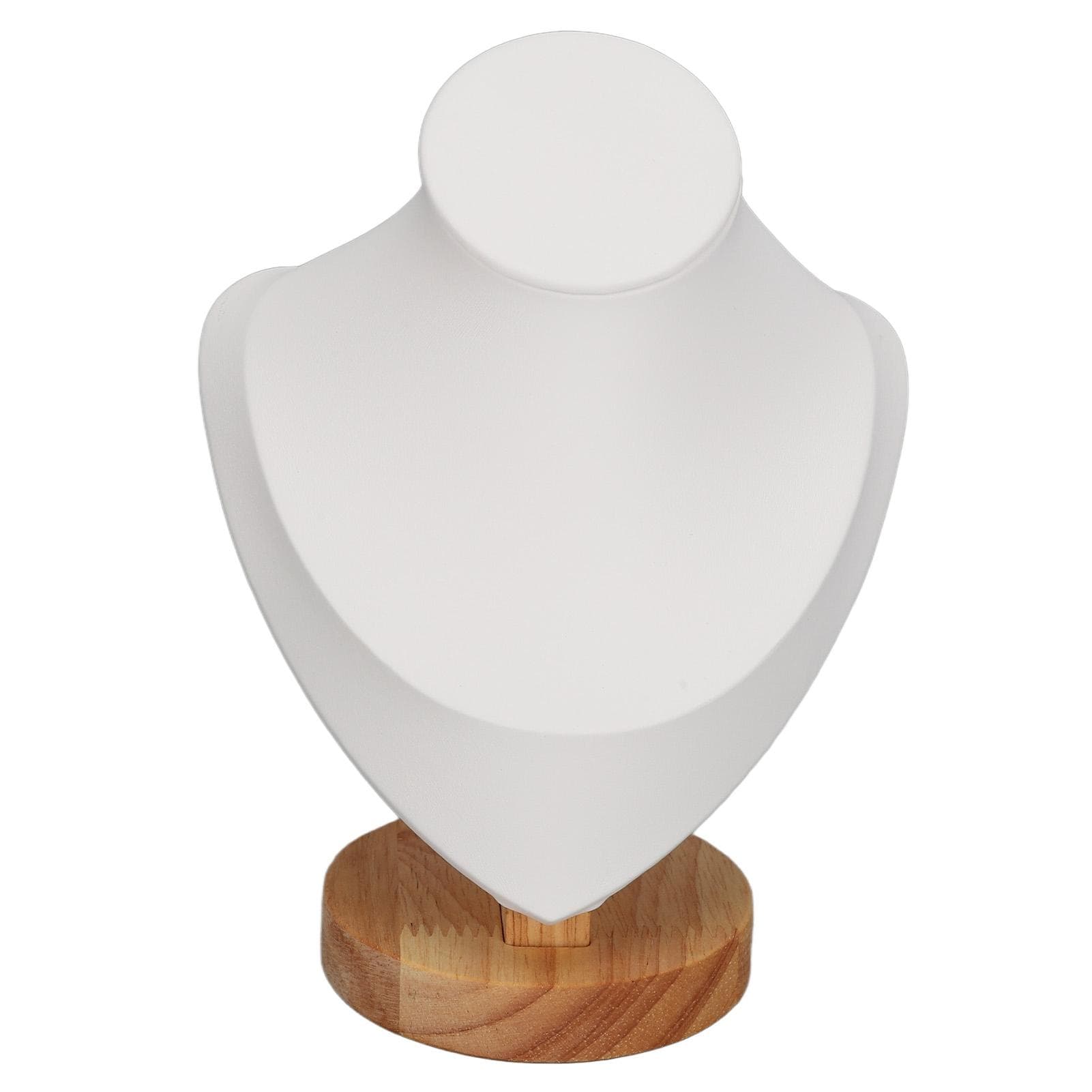 Necklace Display Holder Log Flannel PU Leather Necklace Holder Stand for Retail Store White white