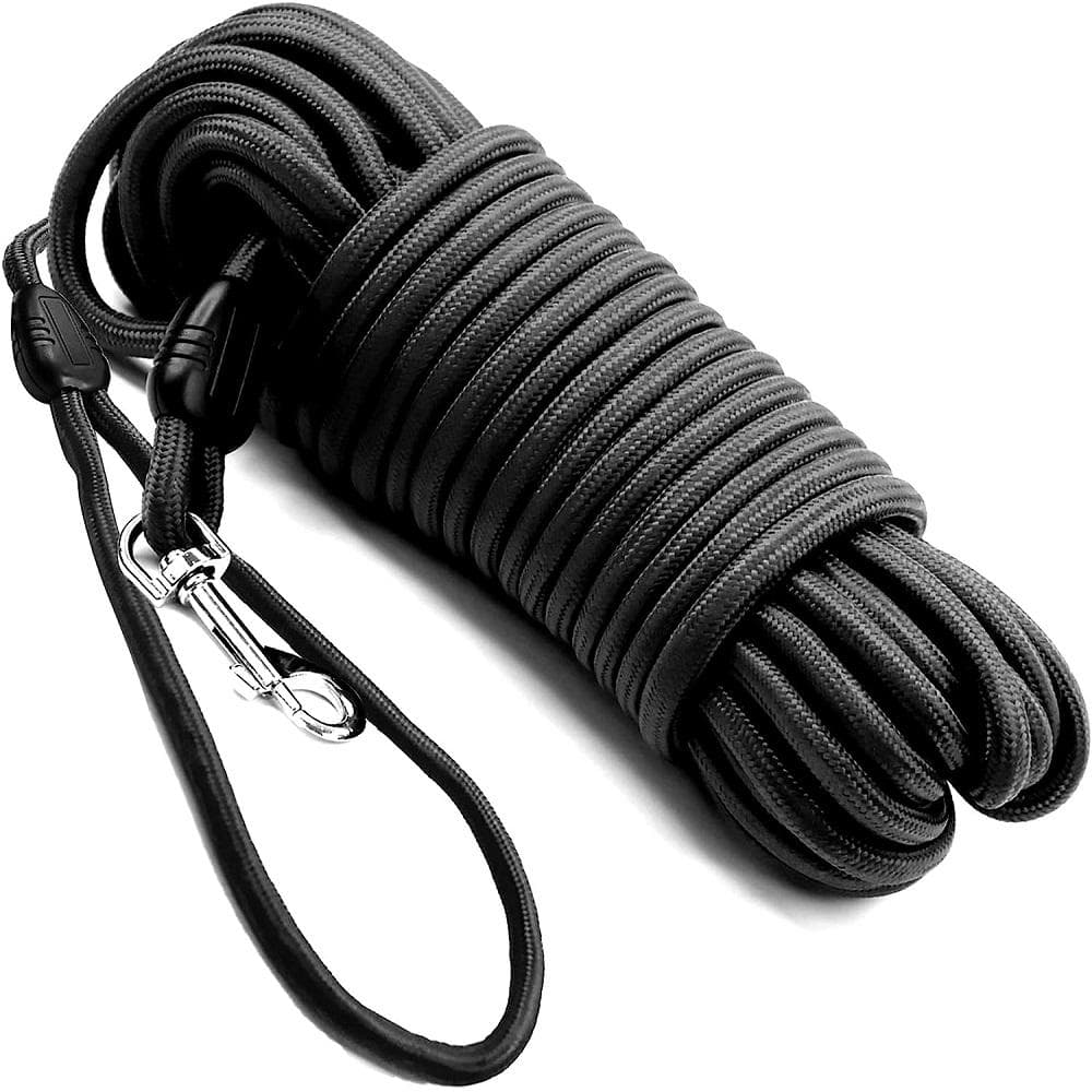 5M 10M 15M Dog Training Leashes Long Lead with Padded Foam Handle for Small Medium Large Heavy Duty Dogs Tracking Camping Agility Training 10M black