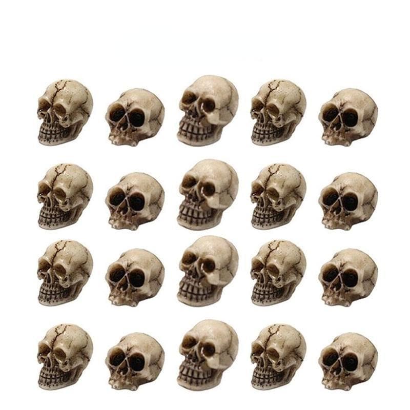 Resin Mini Skeleton Skull Head Decorations for Home Garden Halloween Props