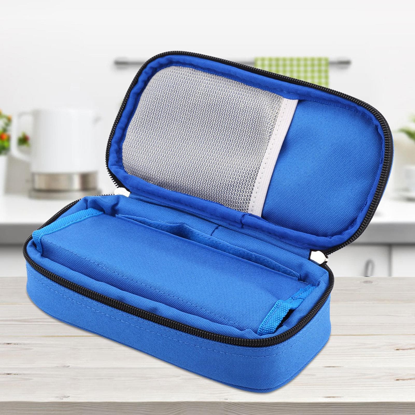 3 Colors Portable Diabetic Organizer Cooler Bag Cooler Case For Traveling blue