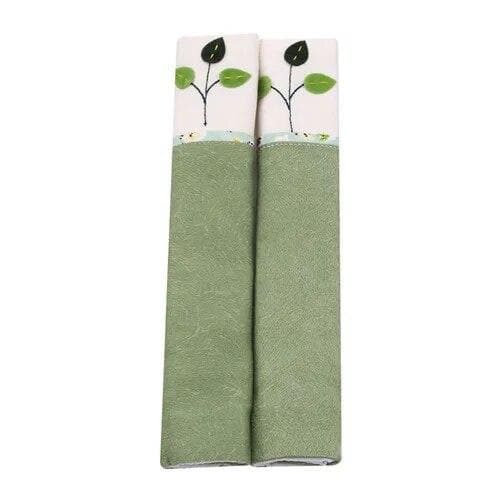 Soft Cloth Refrigerator Door Handle Anti-static Keep Handle Clean Kitchen Appliance Protector Handle Cover green