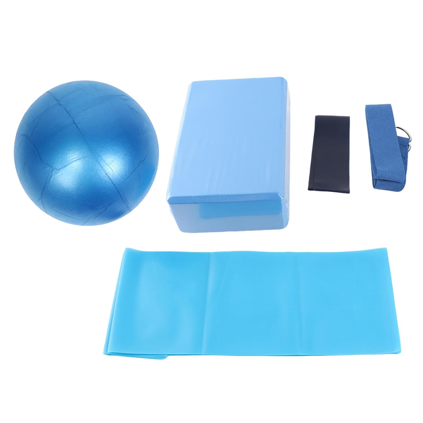 5pcs  Set Yoga Block Stretch Belt Latex Towel Resistance Loop Yoga Ball Fitness Set
