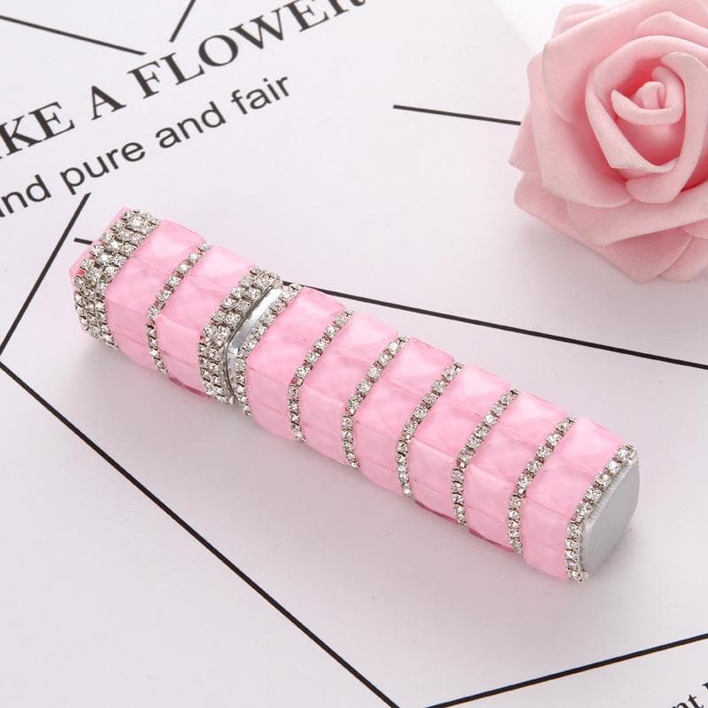 12ml Diamond-Encrusted Perfume Bottle Spray Bottle Glass Empty Cosmetics Containers Sample Vials Mini Refillable Sprayer Makeup pink