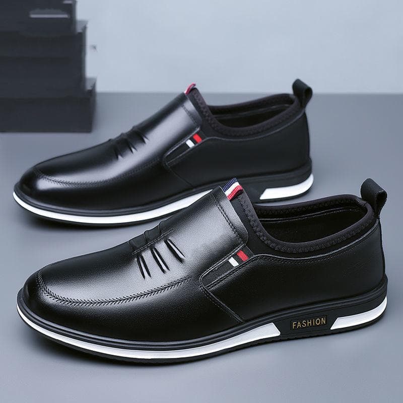 New Men's Business Leather Shoes Korean Fashion British Style Casual Shoes Cover Feet White Shoes 42