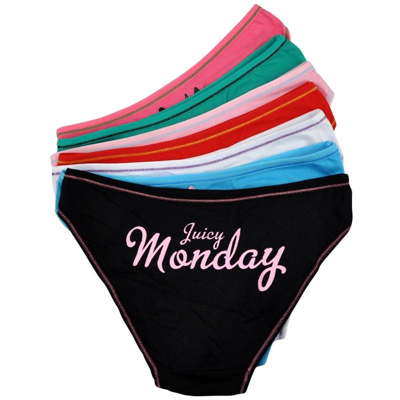 7 Pcs Underwear Cotton Every Weekdays Sexy Ladies Panties Knickers Briefs Lingerie for Women L multicolour