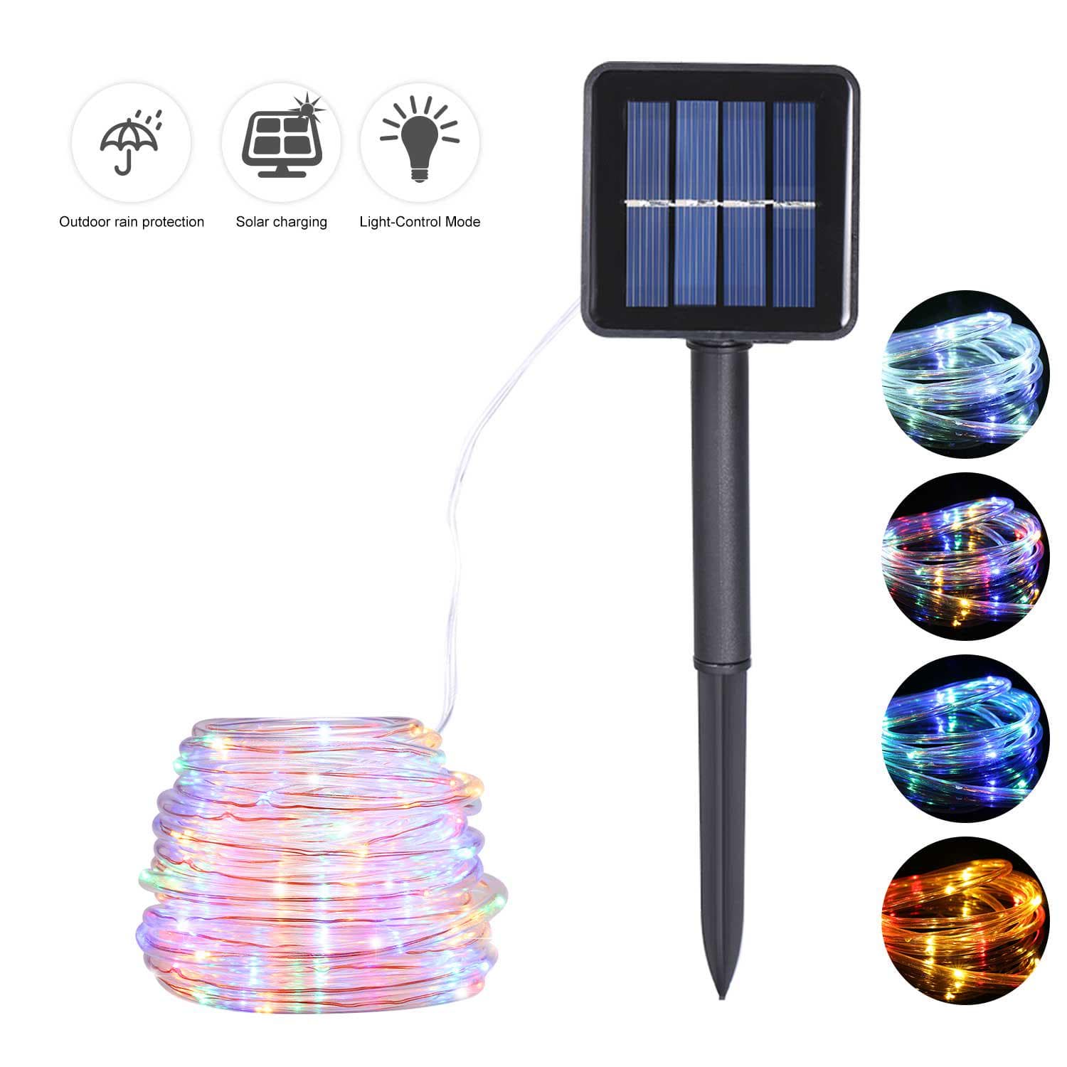 Energy Saving Solar Tube String Light 22M 200 Lamp Bead 8 Functions 8#