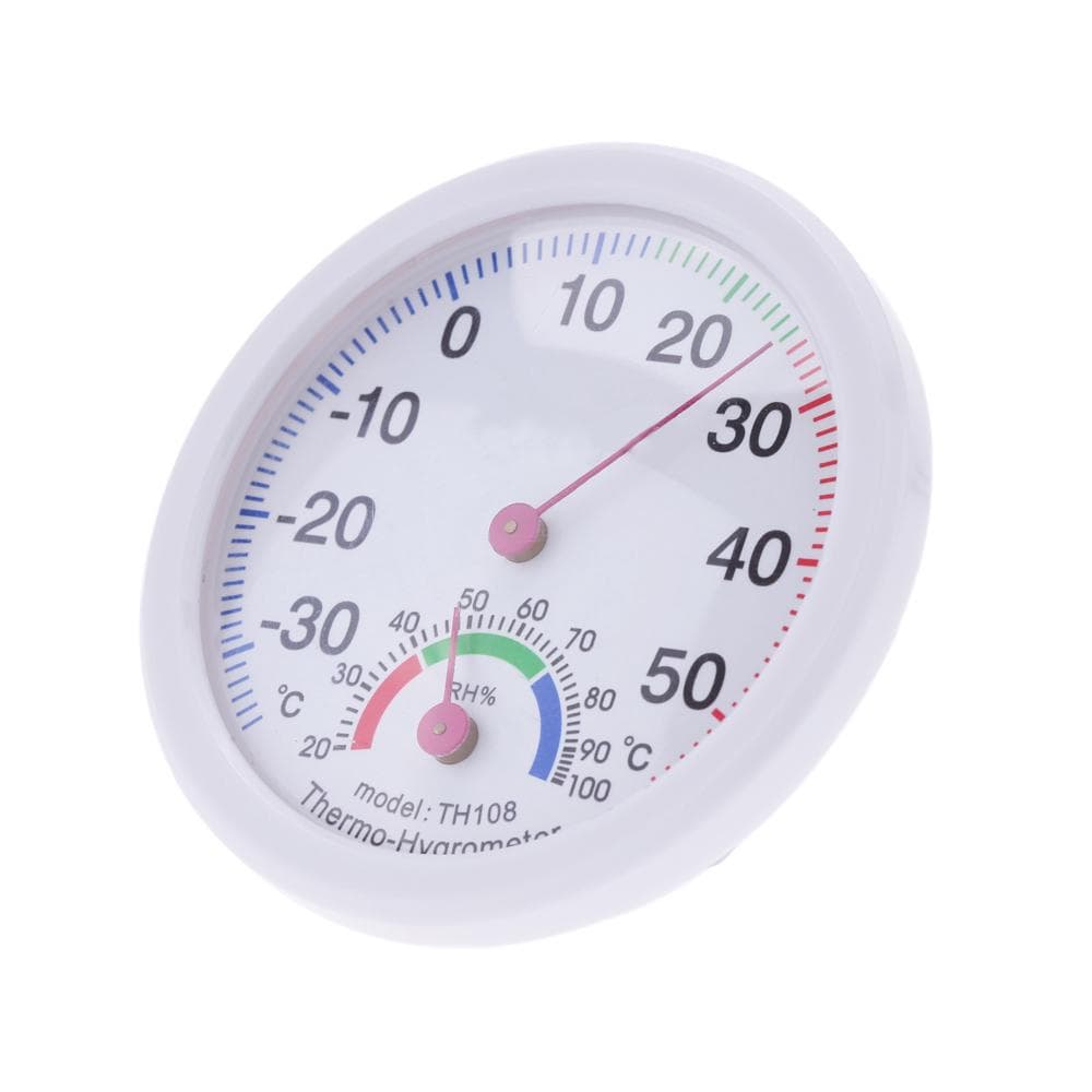 Indoor Analog Thermometer Hygrometer Temperature Humidity Meter Plastic white