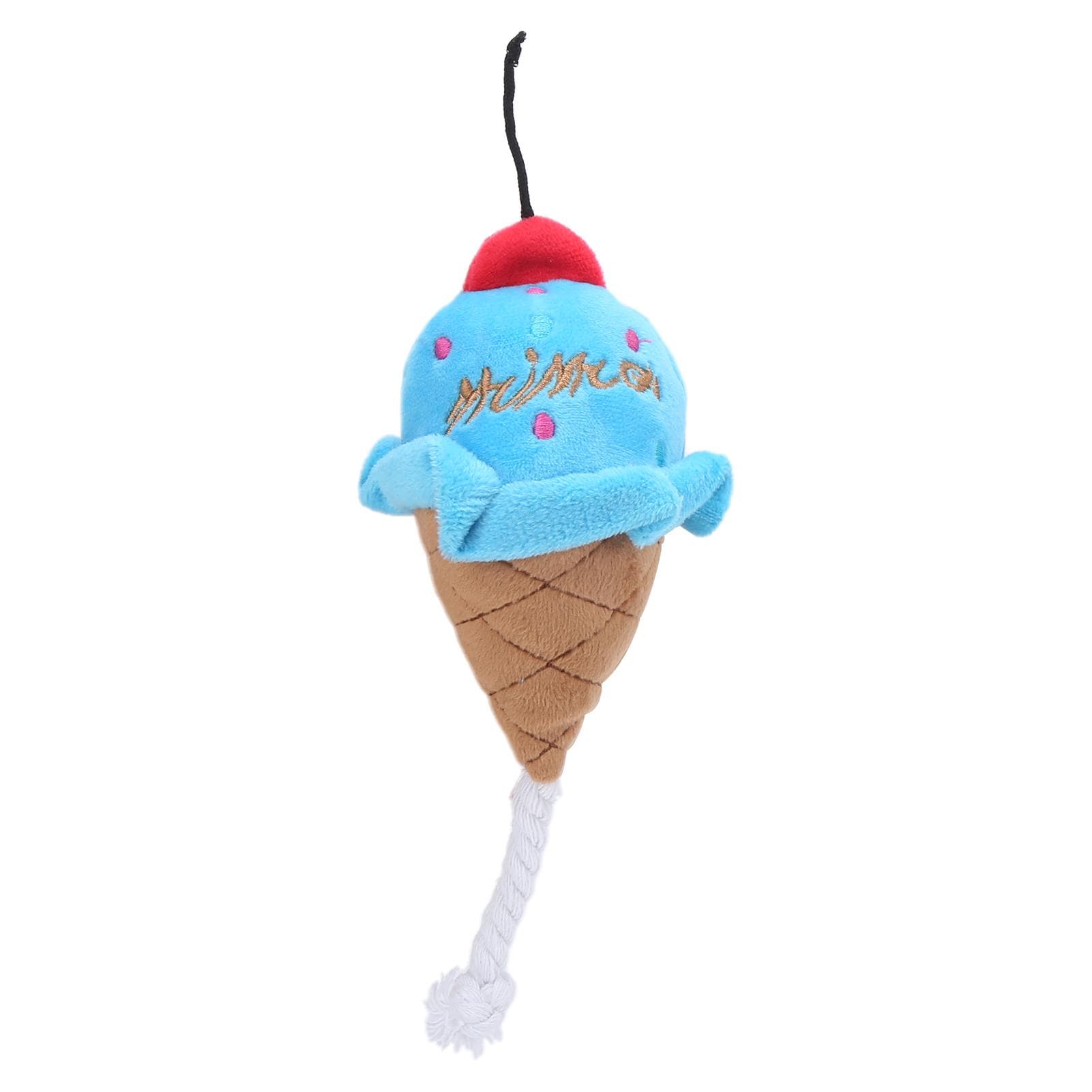 Pet Ice Cream Plush Toys Soft Stuffed Plush Toys Squeaky Chewing Toy for PuppiesBlue