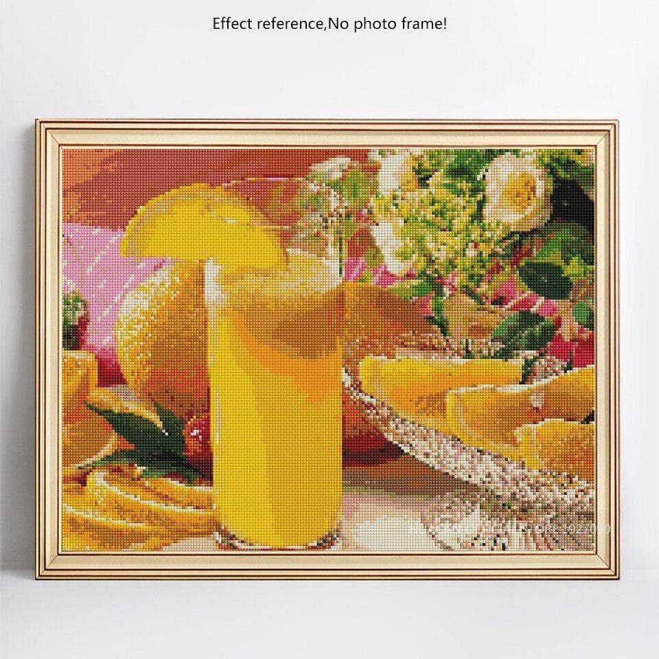 Diamond Painting Fruit And Flower Rhinestone Diamond Embroidery Cross Stitch Mosaic Home Decor 20X30CM