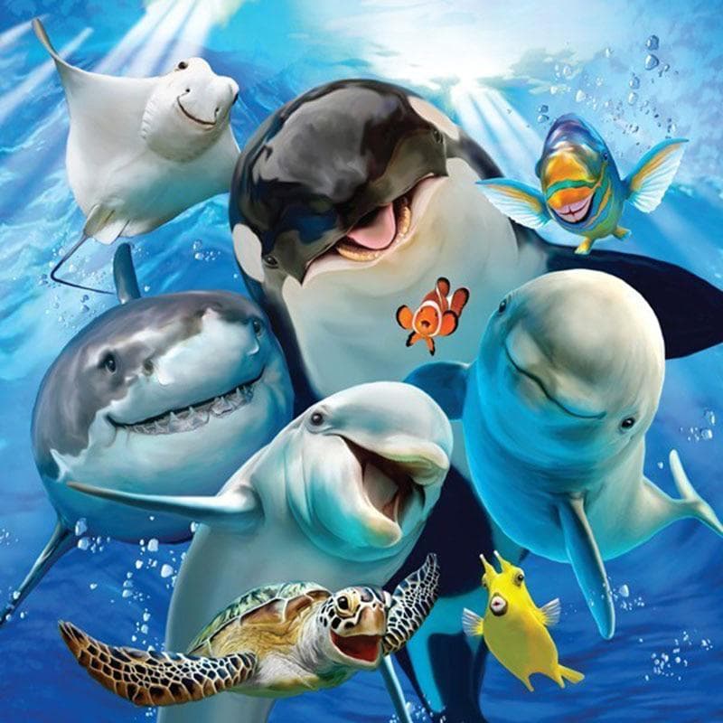 5D DIY Diamond painting Whales Diamond Embroidery Mosaic Cross Stitch Rhinestone decoration 30X30CM