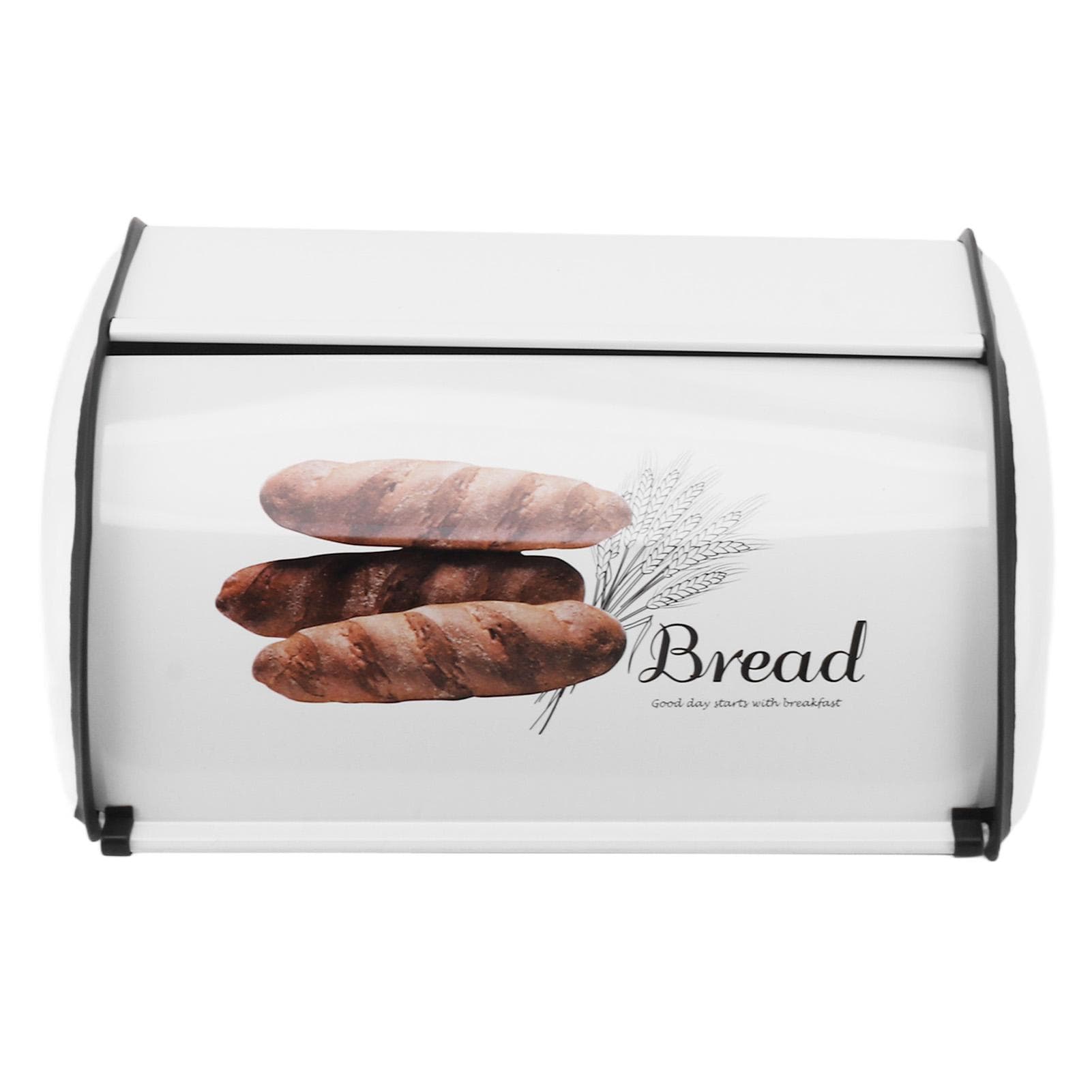 Bread Box Small Drum Shaped Pull Out Flip Lid Multifunctional Storage Iron Bread Storage Container L(for 6.5-9kg)