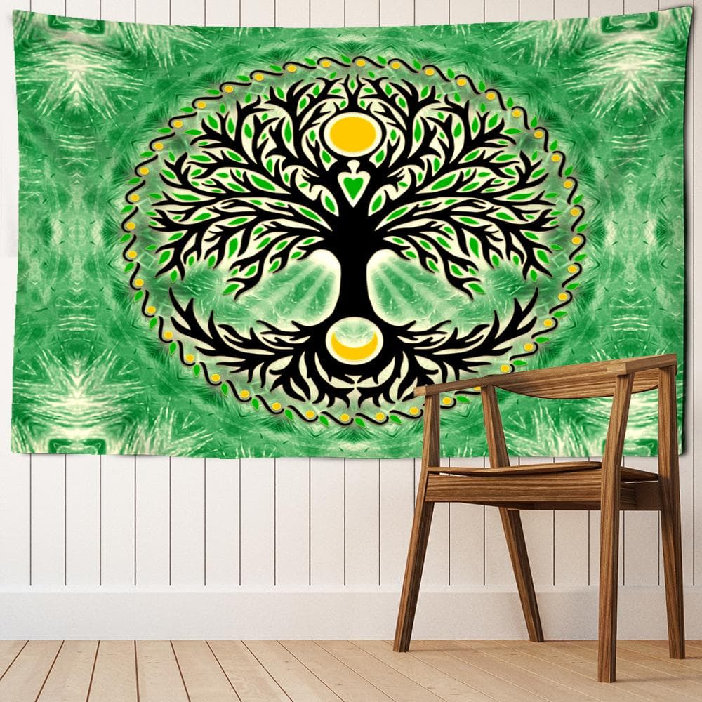 Viking Tree of Life Tapestry Wall Hanging Boho Hippie Tapiz Simple Psychedelic Dorm Living Room Home Decor 95x70cm