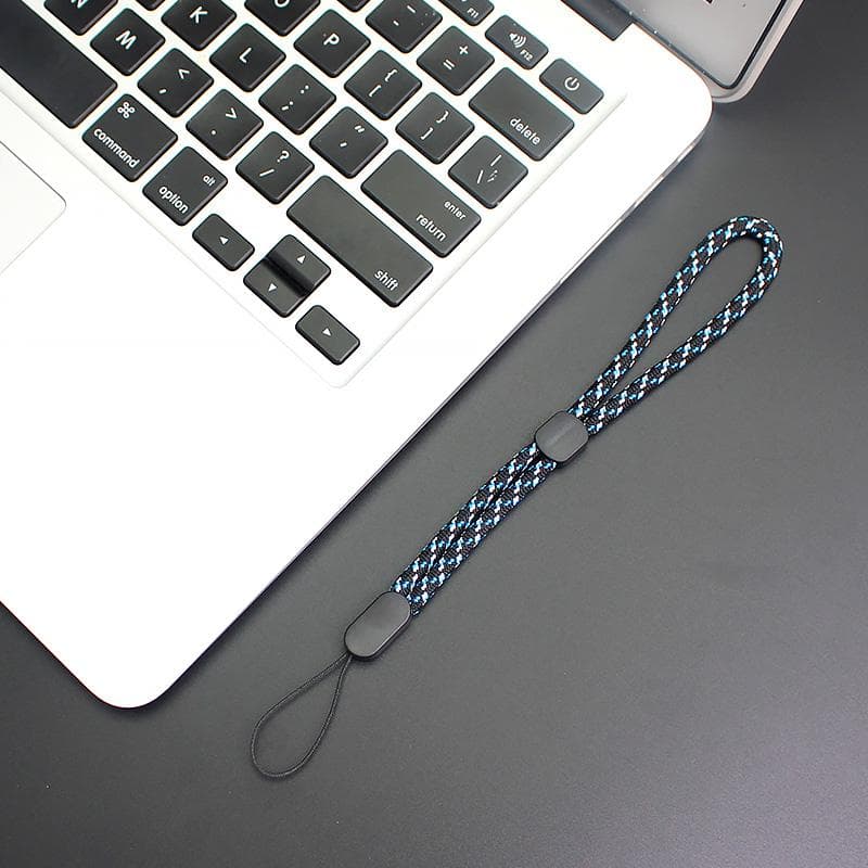 Adjustable Hand Wrist Lanyard Strap String For Mobile Phone Keys Keychains Anti-lost Lanyard blue