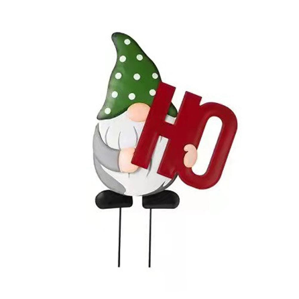 Christmas Outdoor Decorations Double Sided HOHOHO Xmas Gnome Yard Sign with Metal Stakes