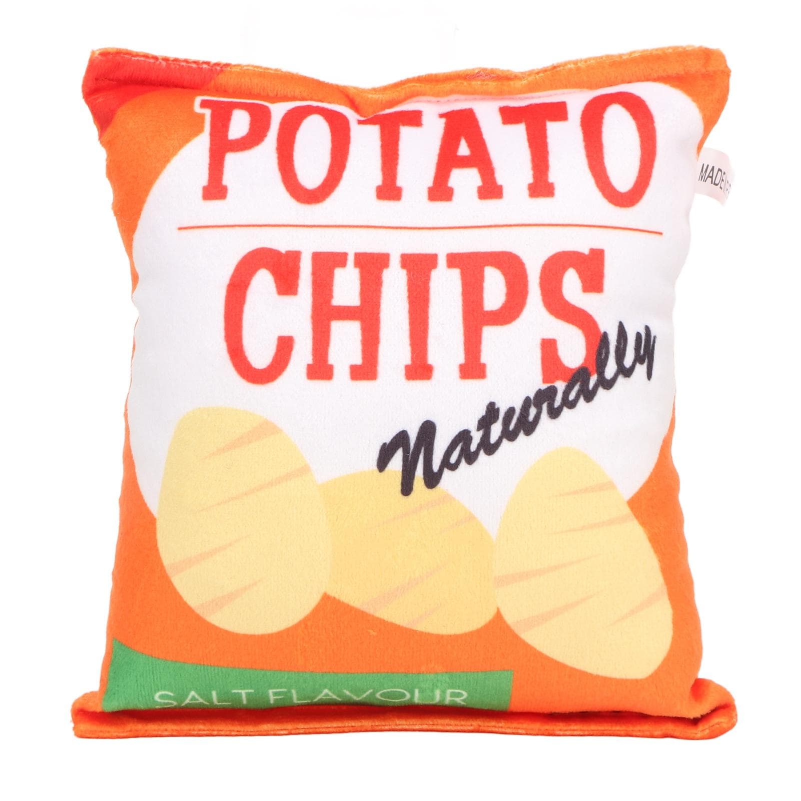 Potato Chips Plush Dog Toy Built in Rattling Paper Bite Resistant Squeaky Snack Bag Dog Toy for