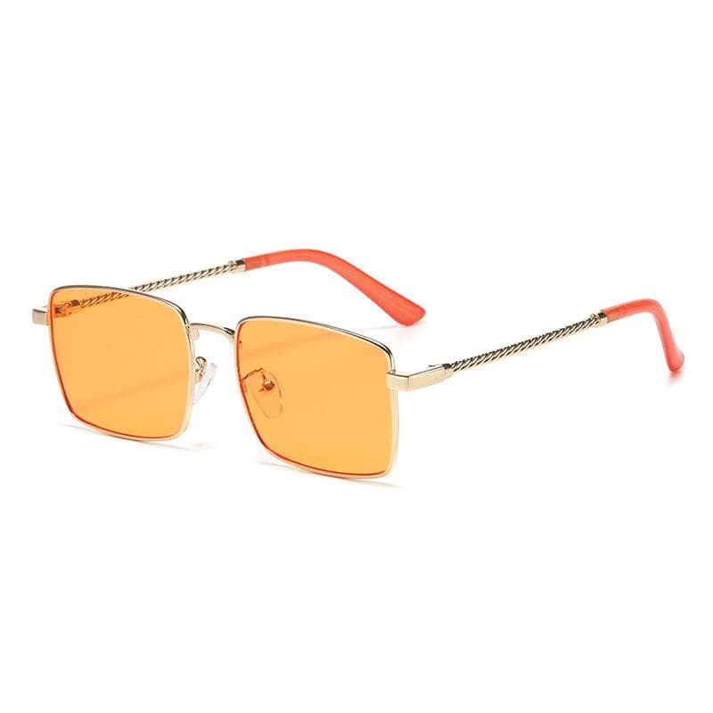 Unisex Metal Square UV400 Sunglasses Retro Luxury Designer Glasses for Travel Beach UV Protection