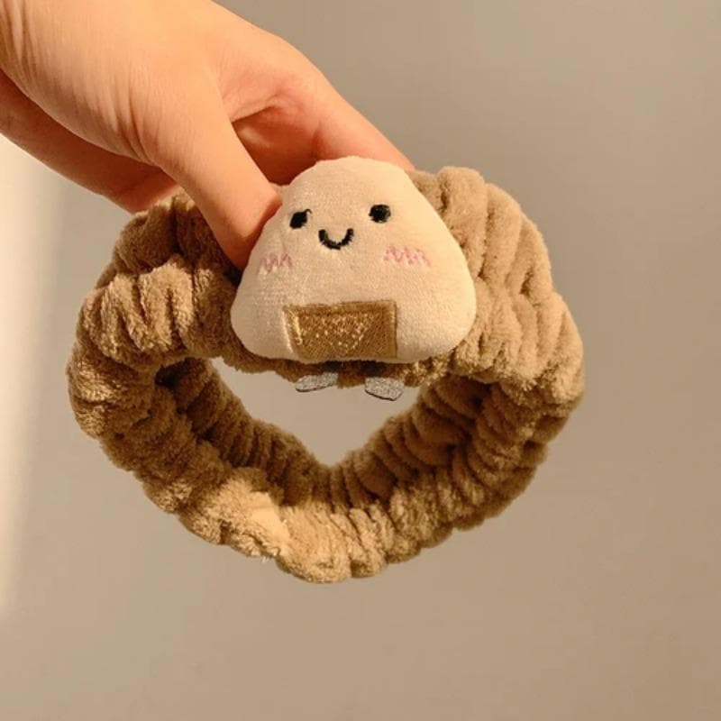 Cute Bread Rice Ball Headband Washing Face Skincare Hair Strap Elastic Hairbands Moisture Proof Hair Band Girl's Headwear