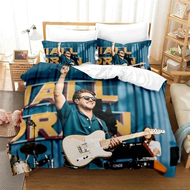 3D Print Niall Horan Bedding Set,Duvet Cover Comforter Bed Set Quilt Cover Pillowcase,King Queen Twin Size Boys Girls Adults AU Double 180x210cm