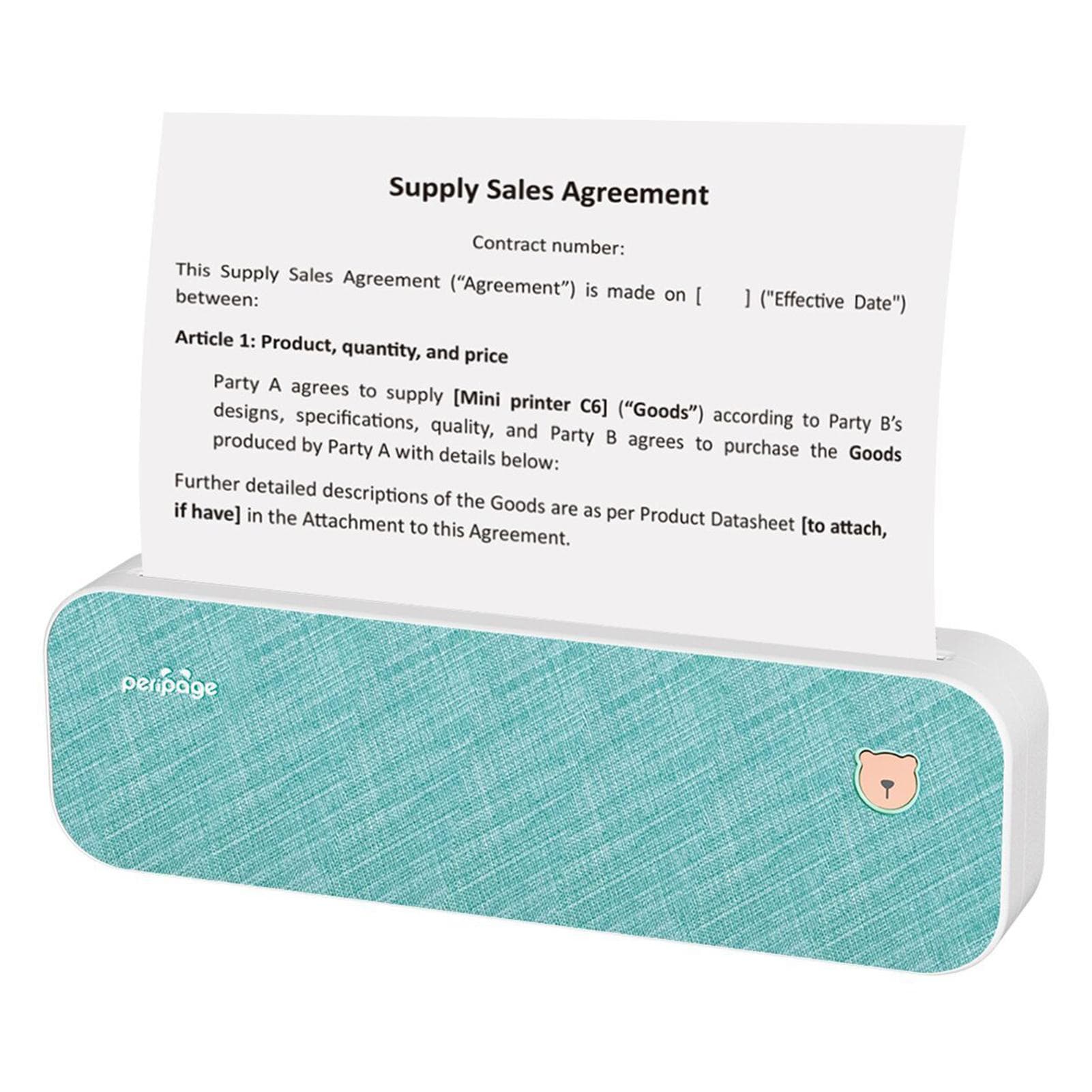 PeriPage A4 Paper Printer Direct Thermal Transfer Wirless Printer Mobile 210mm Mini Mobile Photo blue