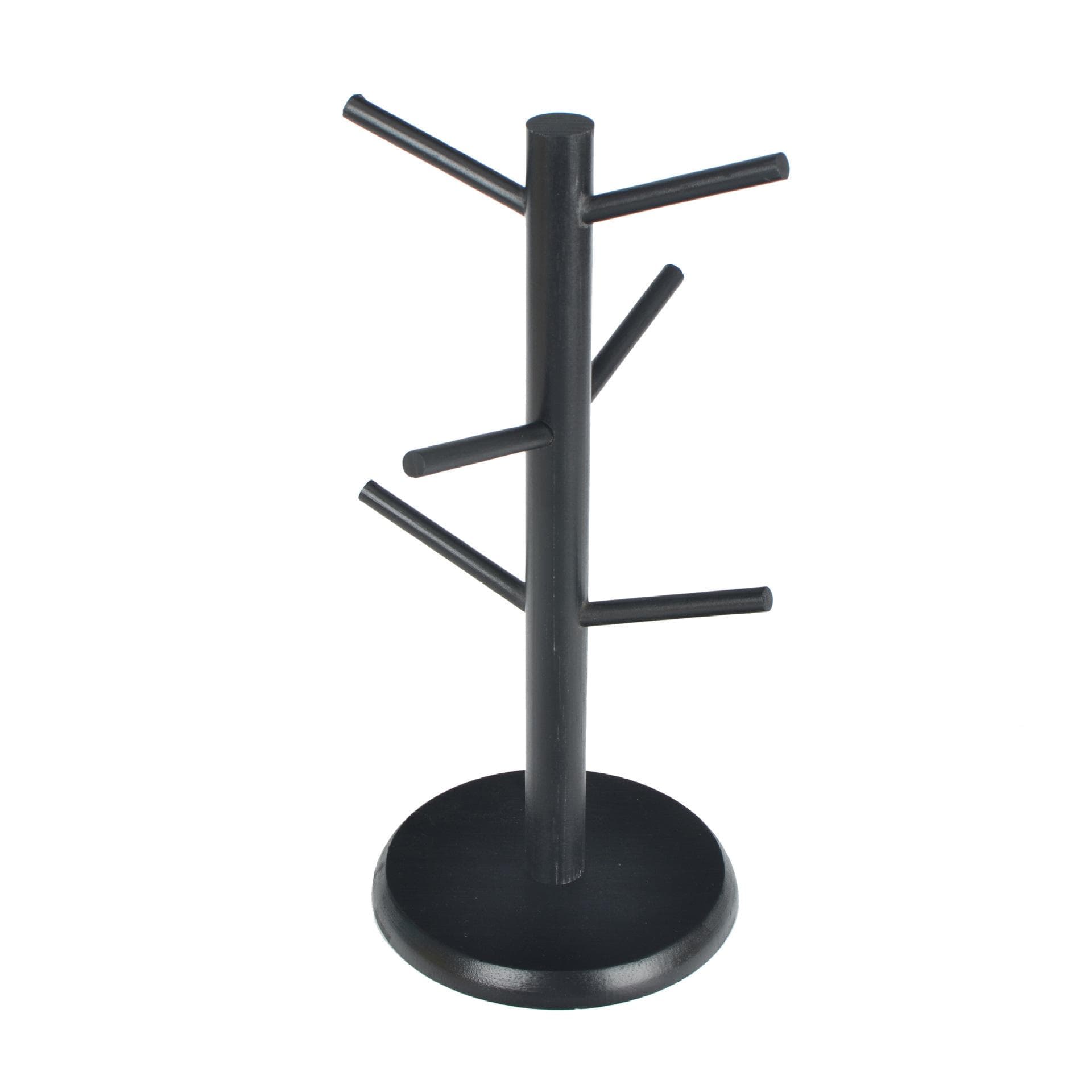 Set Tree Shape Wood Coffee Tea Cup Storage Holder Stand Mug Hanging Display Rack Drinkware Shelf 6 Hooks Home Kitchen1 black