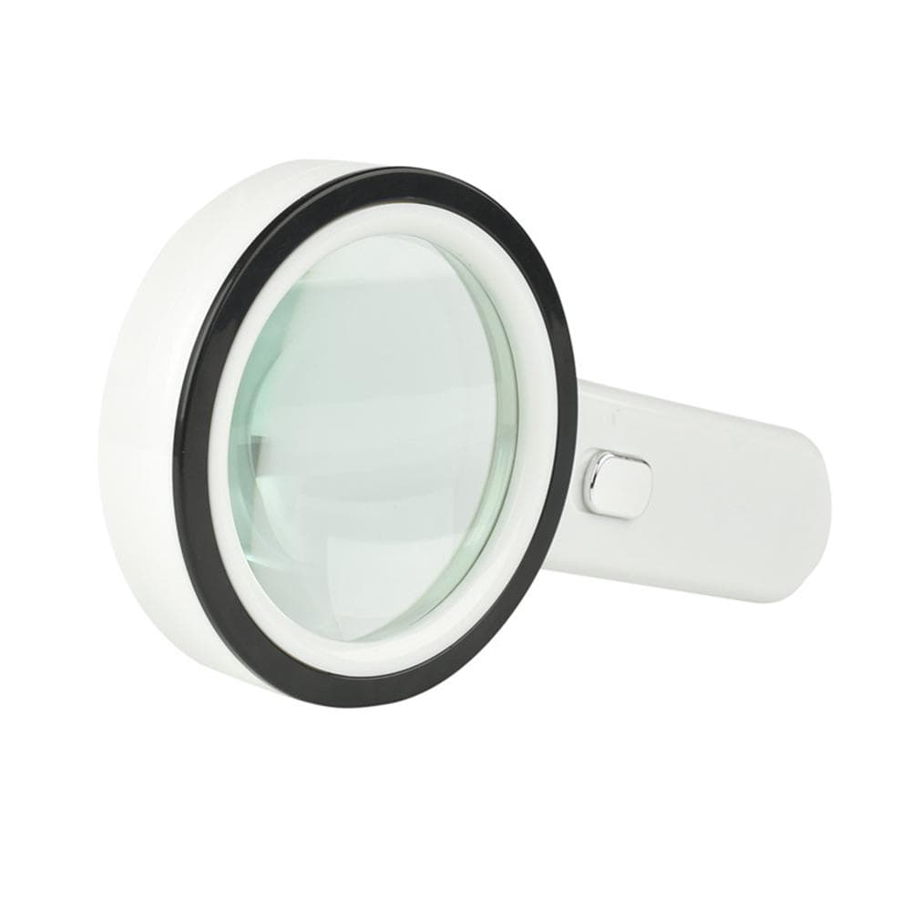 30X Handheld Magnifier  with 13X Lights Lamp High Power for Map Reading Jewelry white