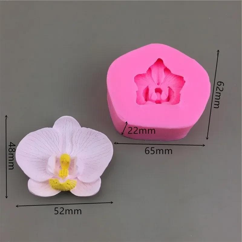 3D Flower Butterfly Orchid Silicone Candle Mold Molds Candle Decoration Molds Plaster drop glue decoration mold pink