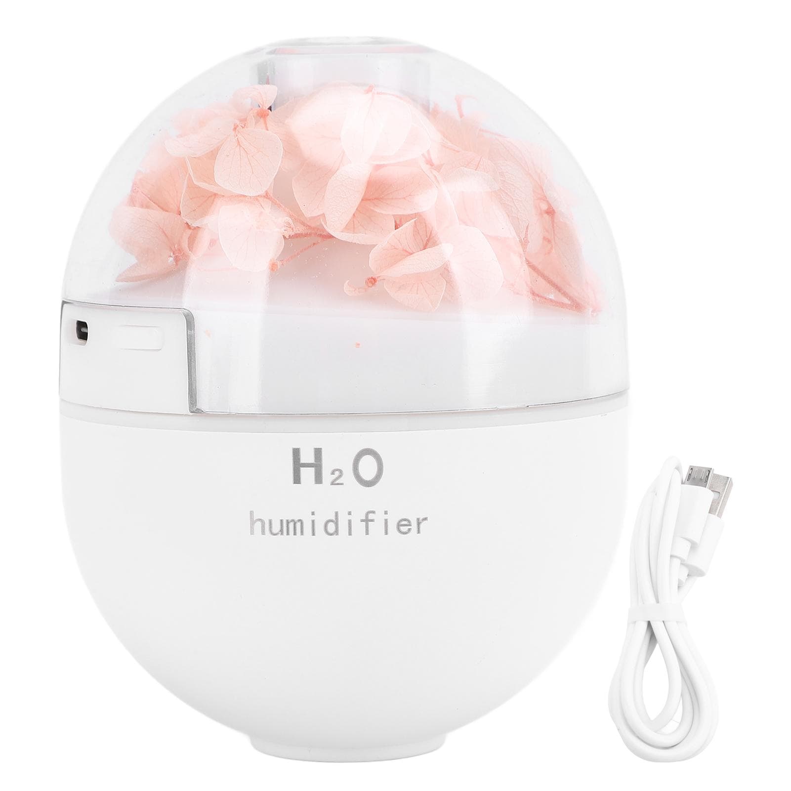 Preserved Flower USB Humidifier with 2 Mist Mode 120ml Water Tank Essential Oil Diffuser Night pink
